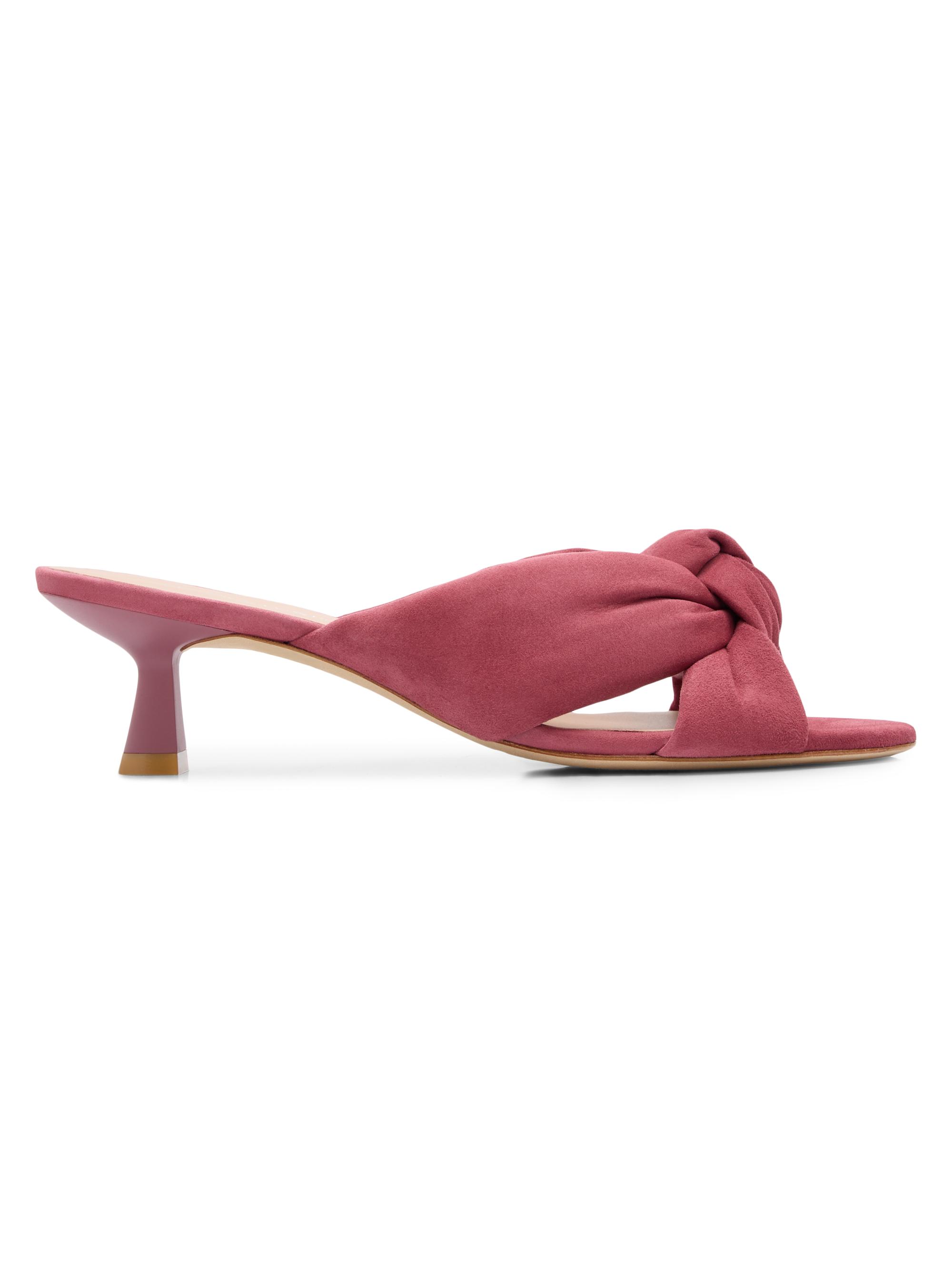 Stuart Weitzman Women's Soplaya 50MM Suede Slip-On Sandals - Dusty Berry