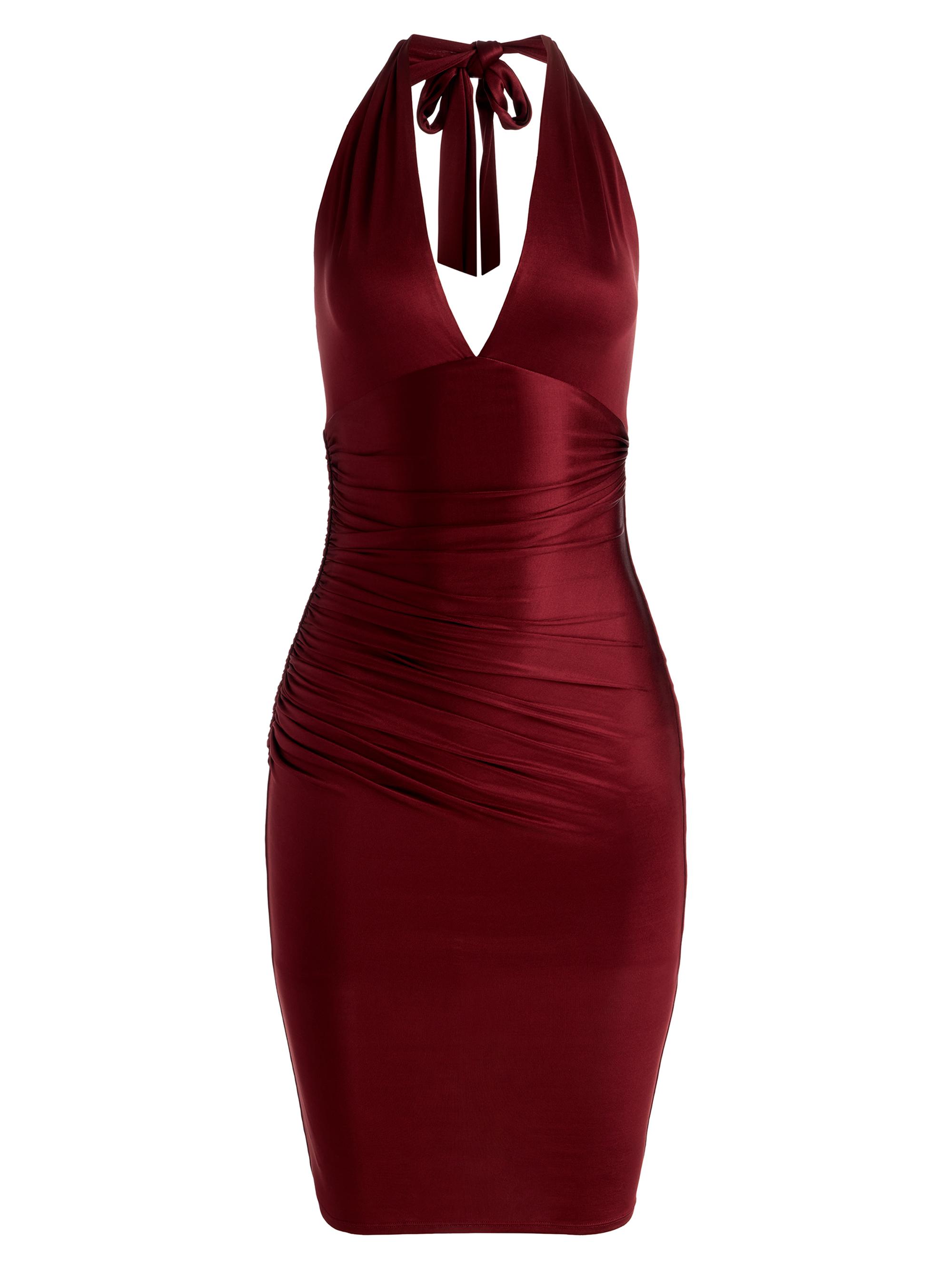 Alice + Olivia Women's Romy Draped Body-Con Minidress - Oxblood