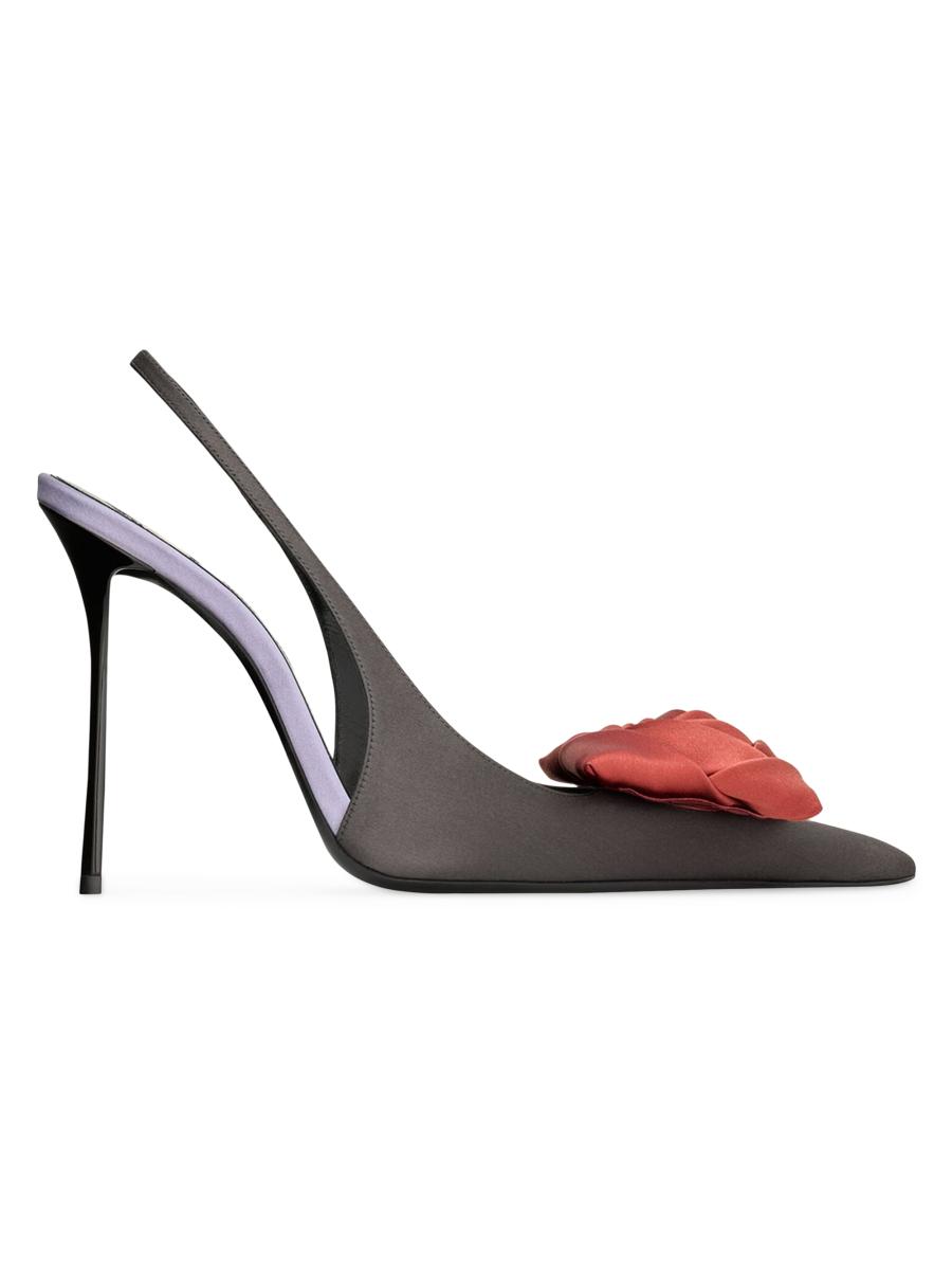 Escarpin slingback J'A Toile jacquard à motif Millefiori noir et