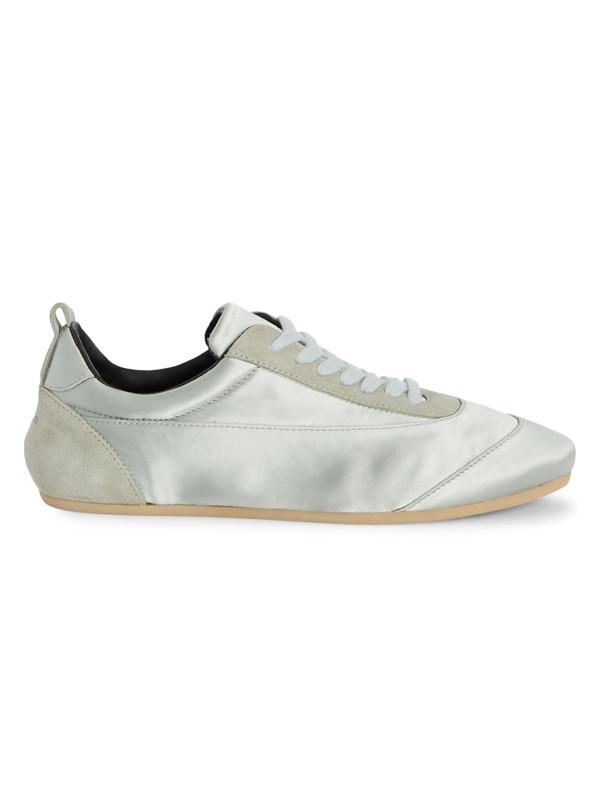 Jil Sander Women's Panelled Satin Low-Top Sneakers - Acqua | Thumbnail 6