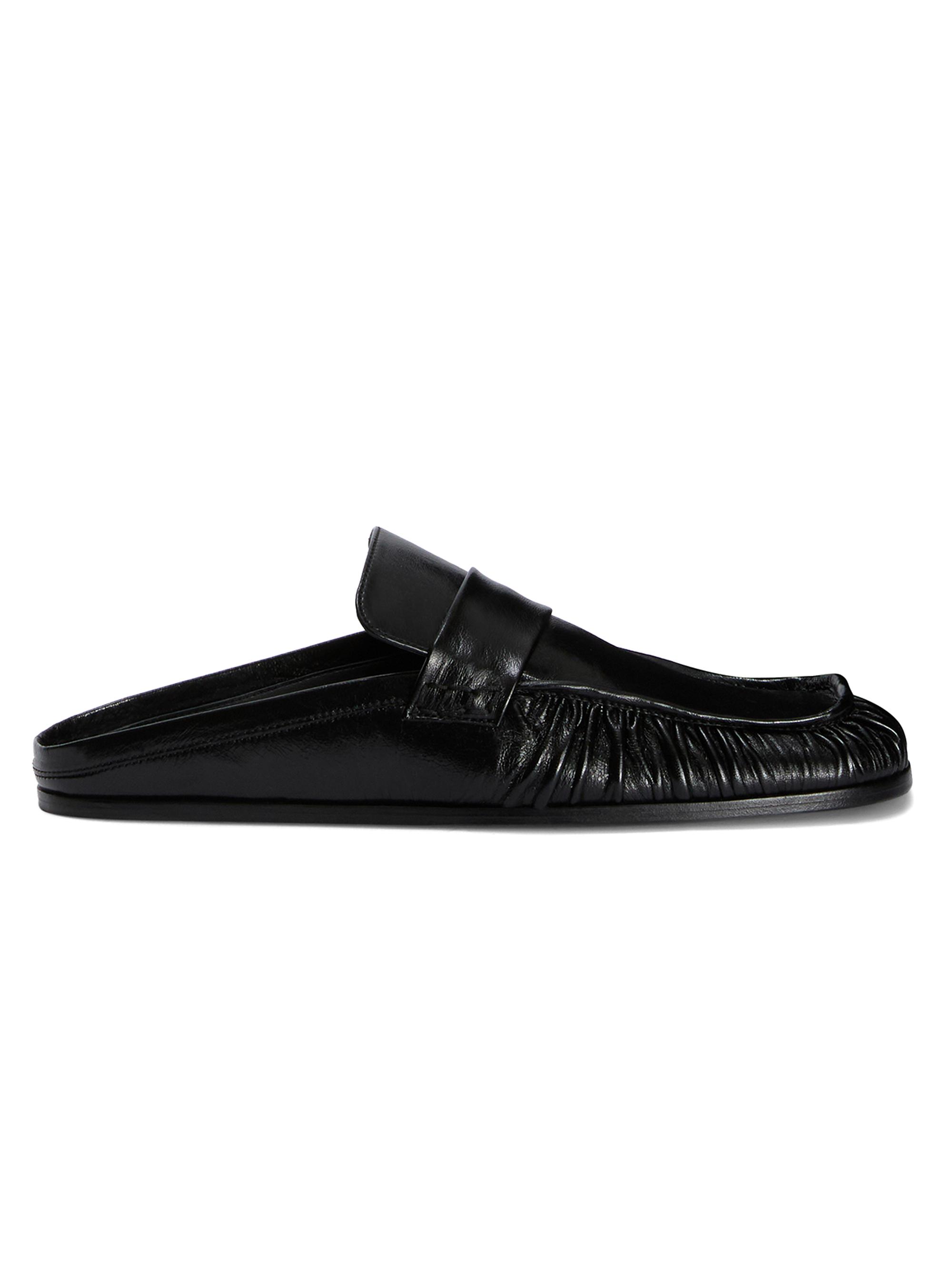 Jil Sander Women's Sabot Leather Slide Loafers - Black