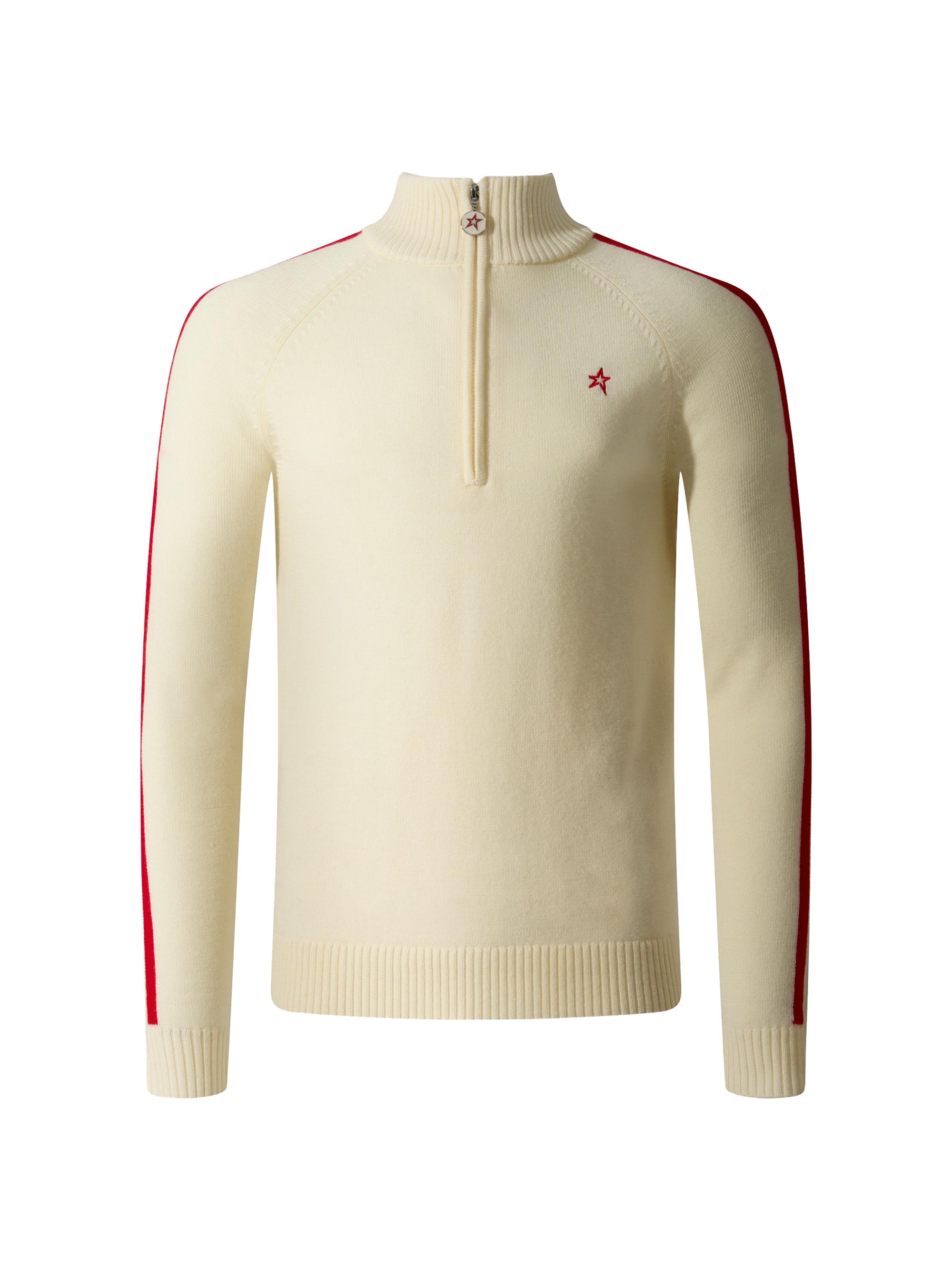 Perfect Moment Men's La Tour Quarter-Zip Sweater - Antique White