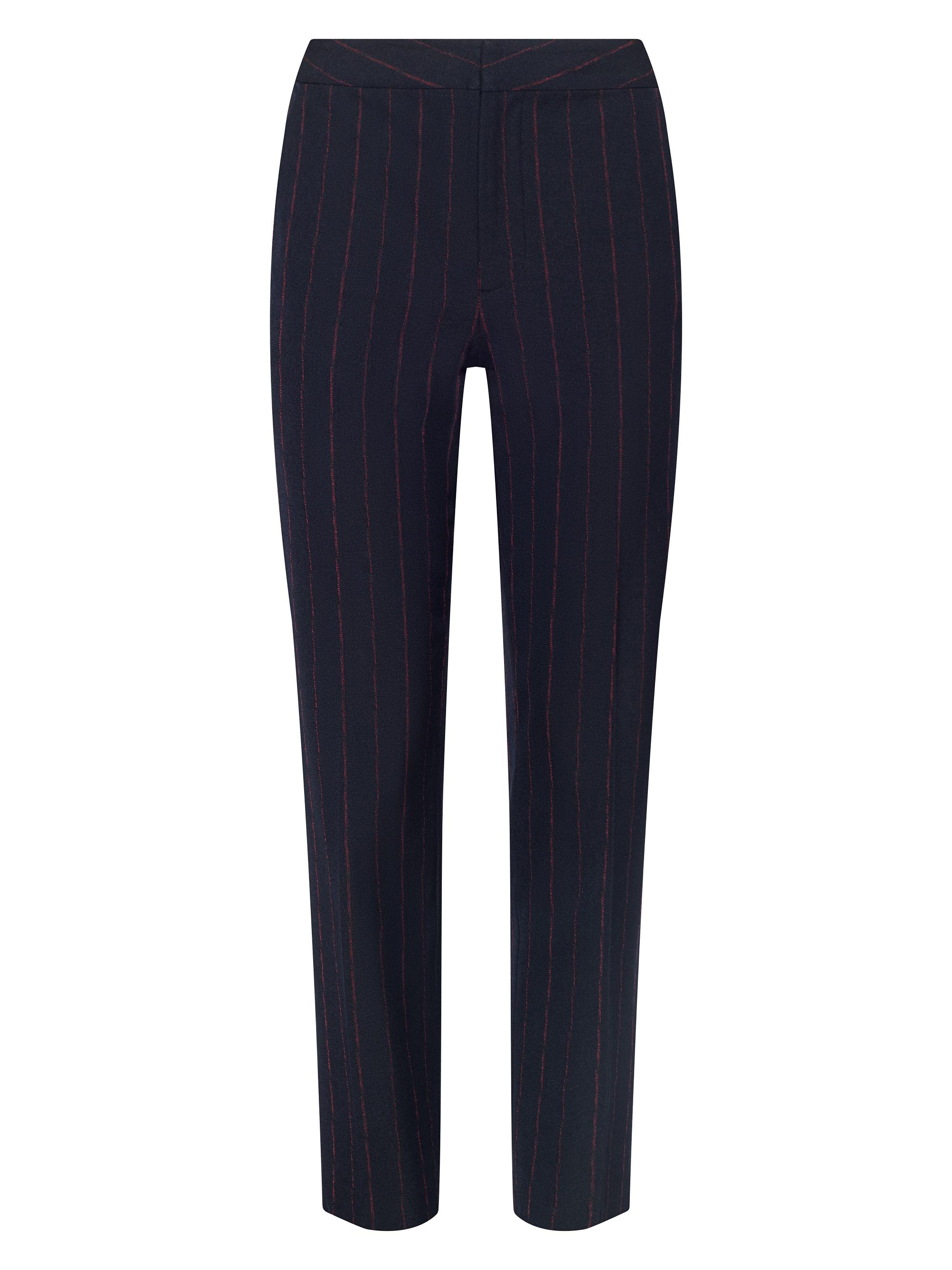 Rebel Pinstripe Wool-Blend Crop Trousers