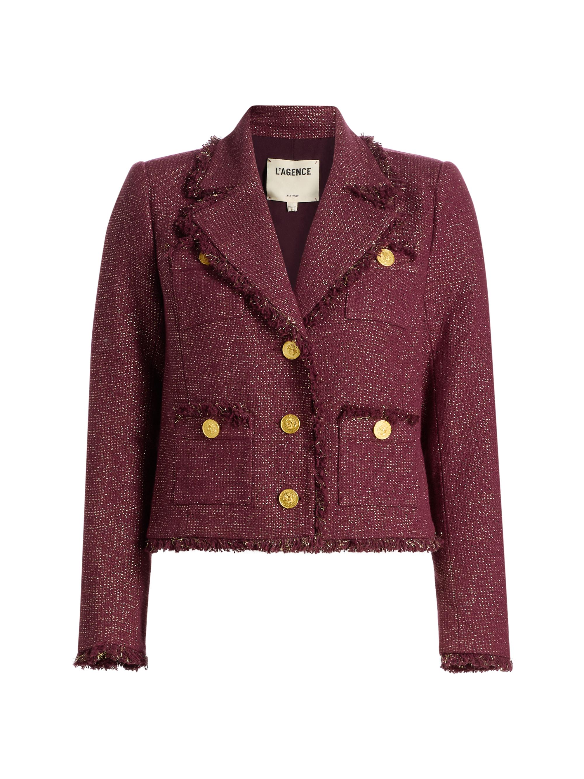 新品未使用　定価4万　クラネ　HALF SLEEVE TWEED JACKET L'AGENCE Angelina Tweed Jacket | Saks Fifth Avenue