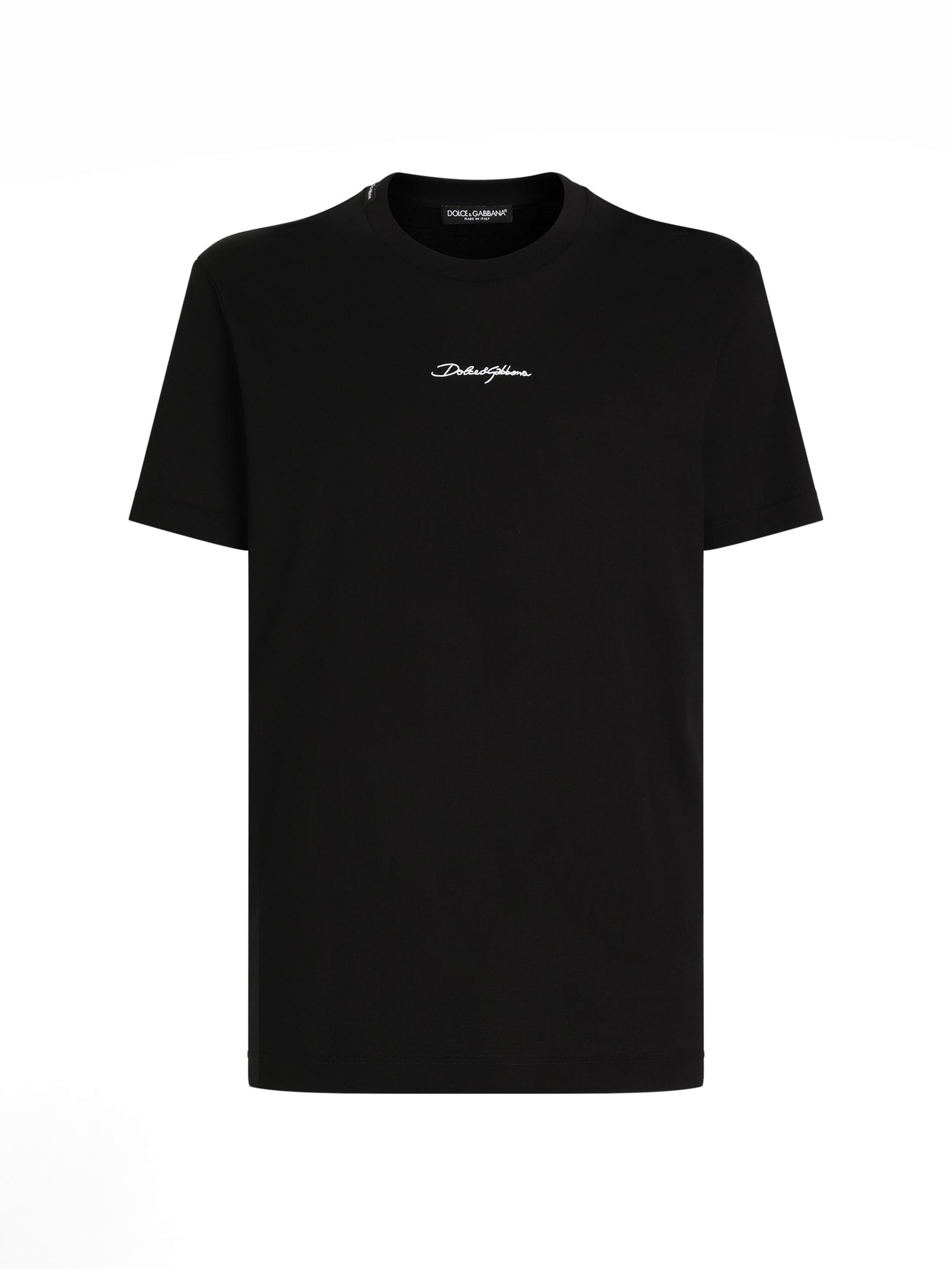 Dolce & Gabbana Men's Embroidered Logo Crewneck T-Shirt - Nero