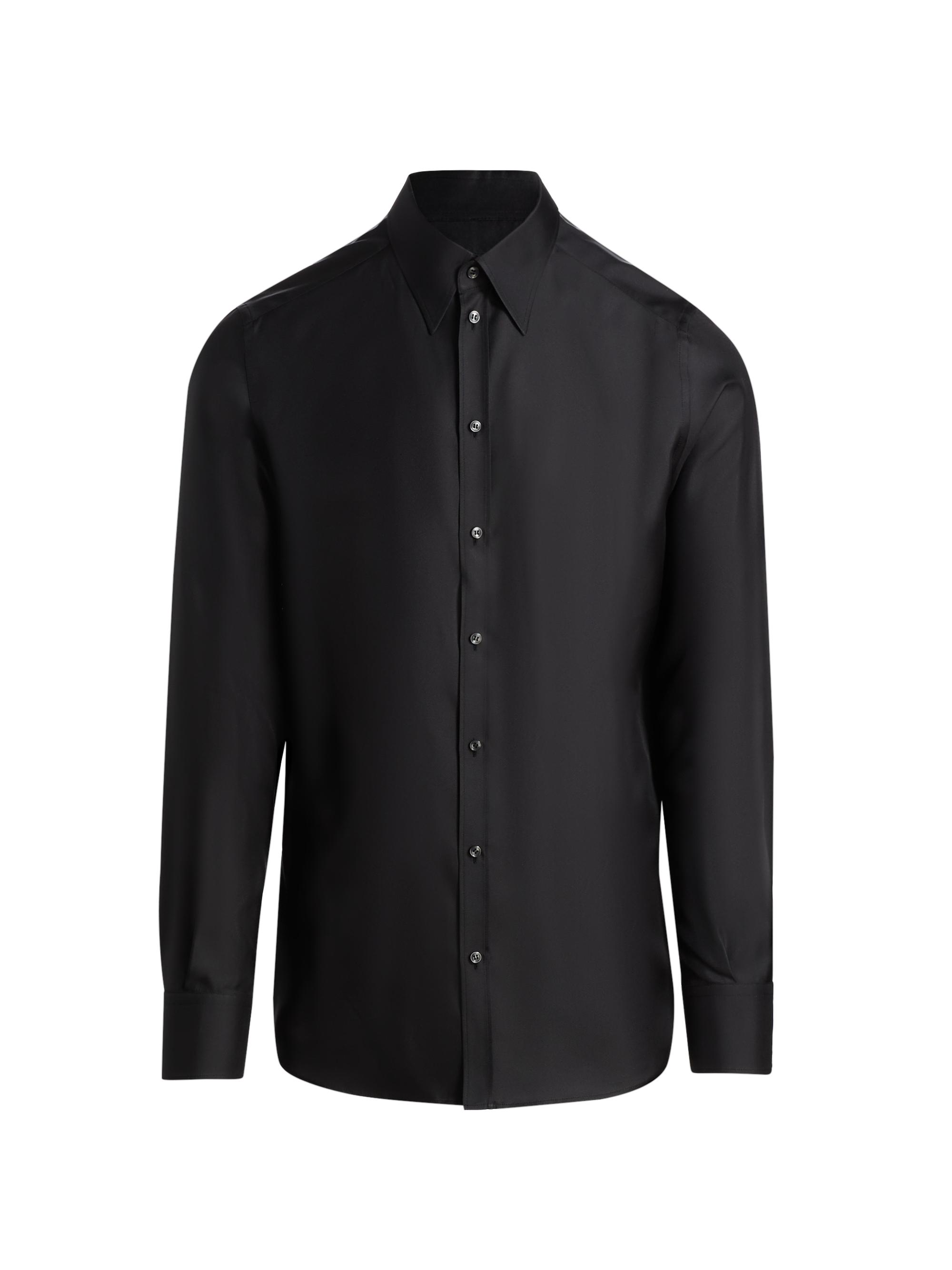 Dolce & Gabbana Men's Silk Twill Button-Front Shirt - Nero