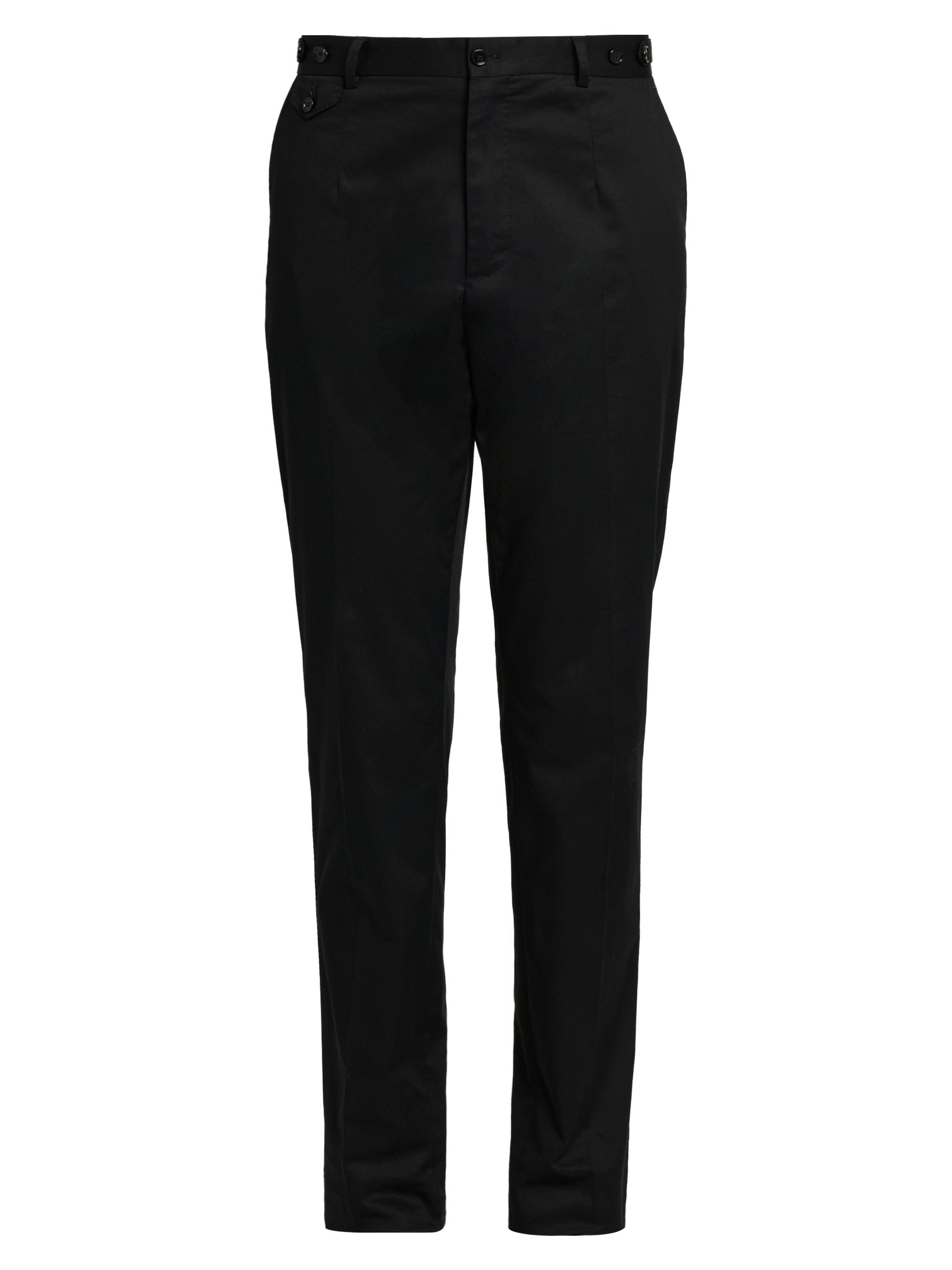 Dolce & Gabbana Men's Gabardine Cotton Straight-Leg Trousers - Nero