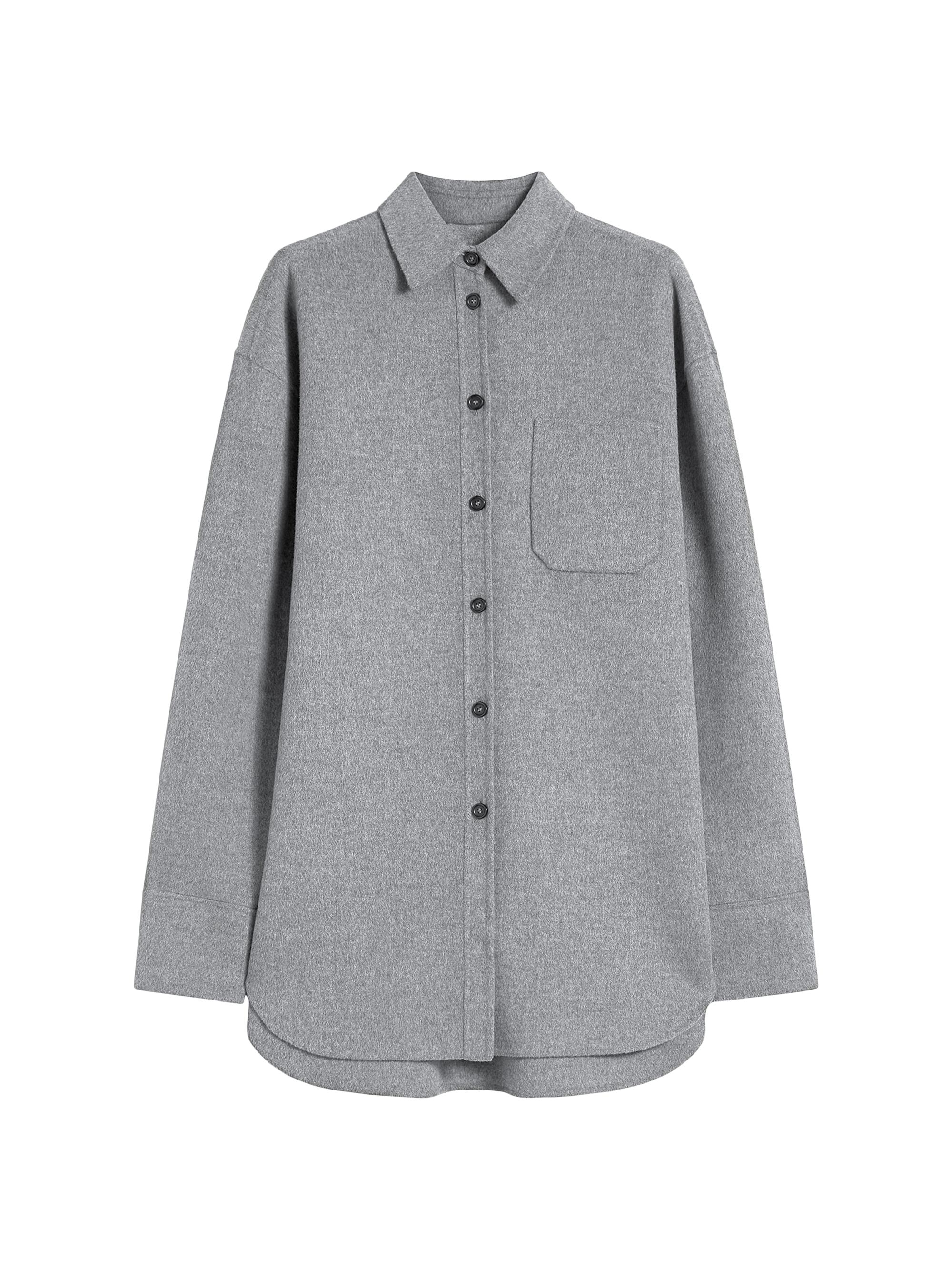Sportmax Women's Oversized Runway Double Cloth Shirt - Medium Grey Melange