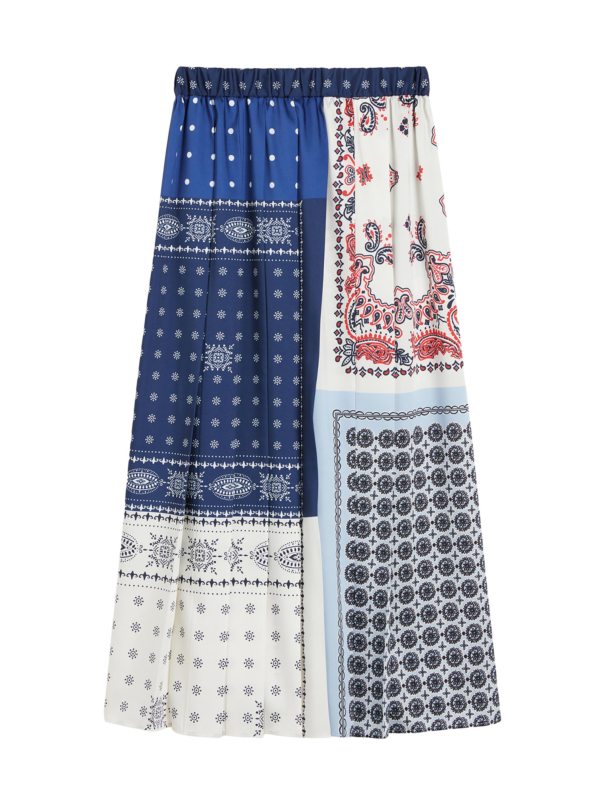 Weekend Max Mara Women's Printed Twill Skirt - Navy Prints Bandana