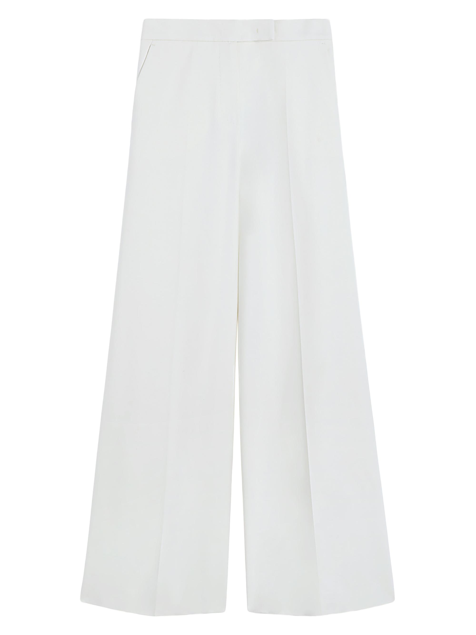 Max Mara Women's Wide Fit Cotton Trousers - White