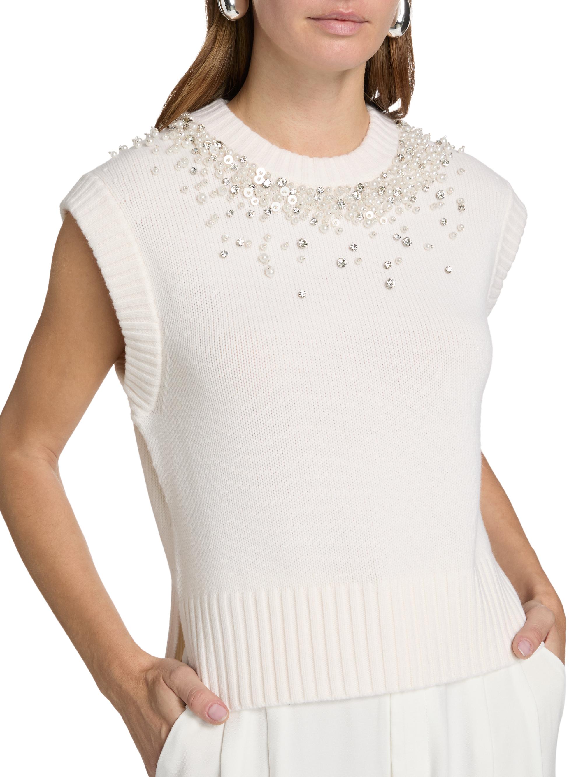 SIMKHAI Candra Embellished Sweater Vest | Saks Fifth Avenue