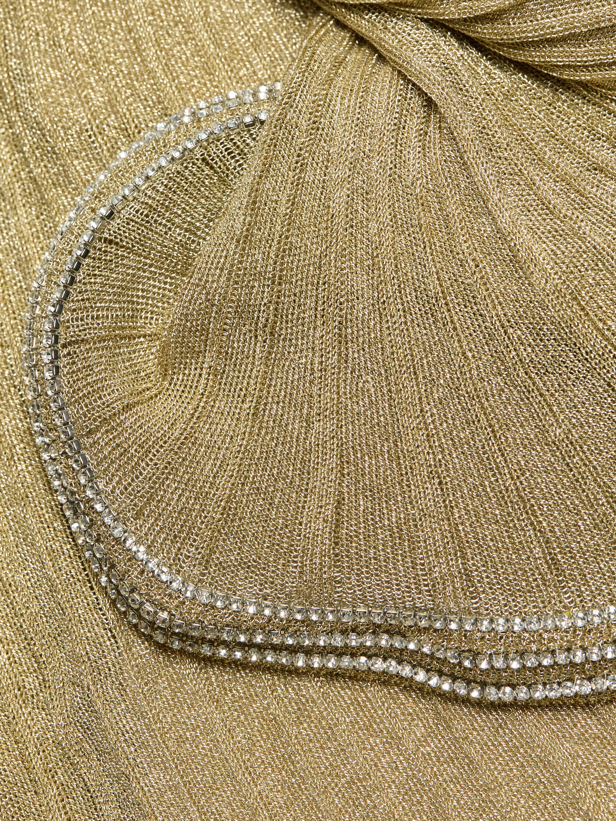 SIMKHAI Zelda Metallic Flared Hem Rib-Knit Minidress | Saks Fifth