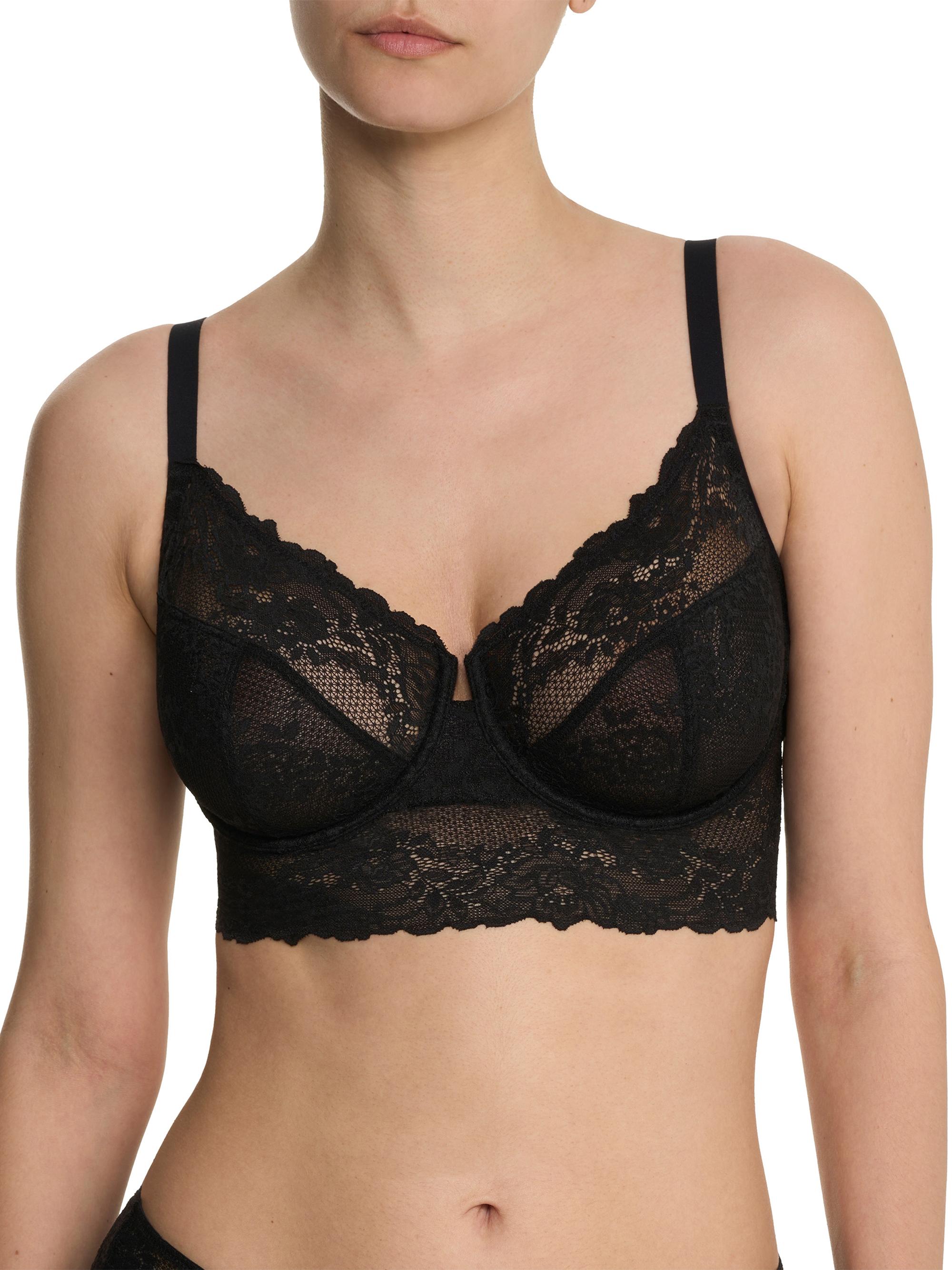 Natori Women's Heavenly Full Coverage Longline Lace Underwire Bra - Black