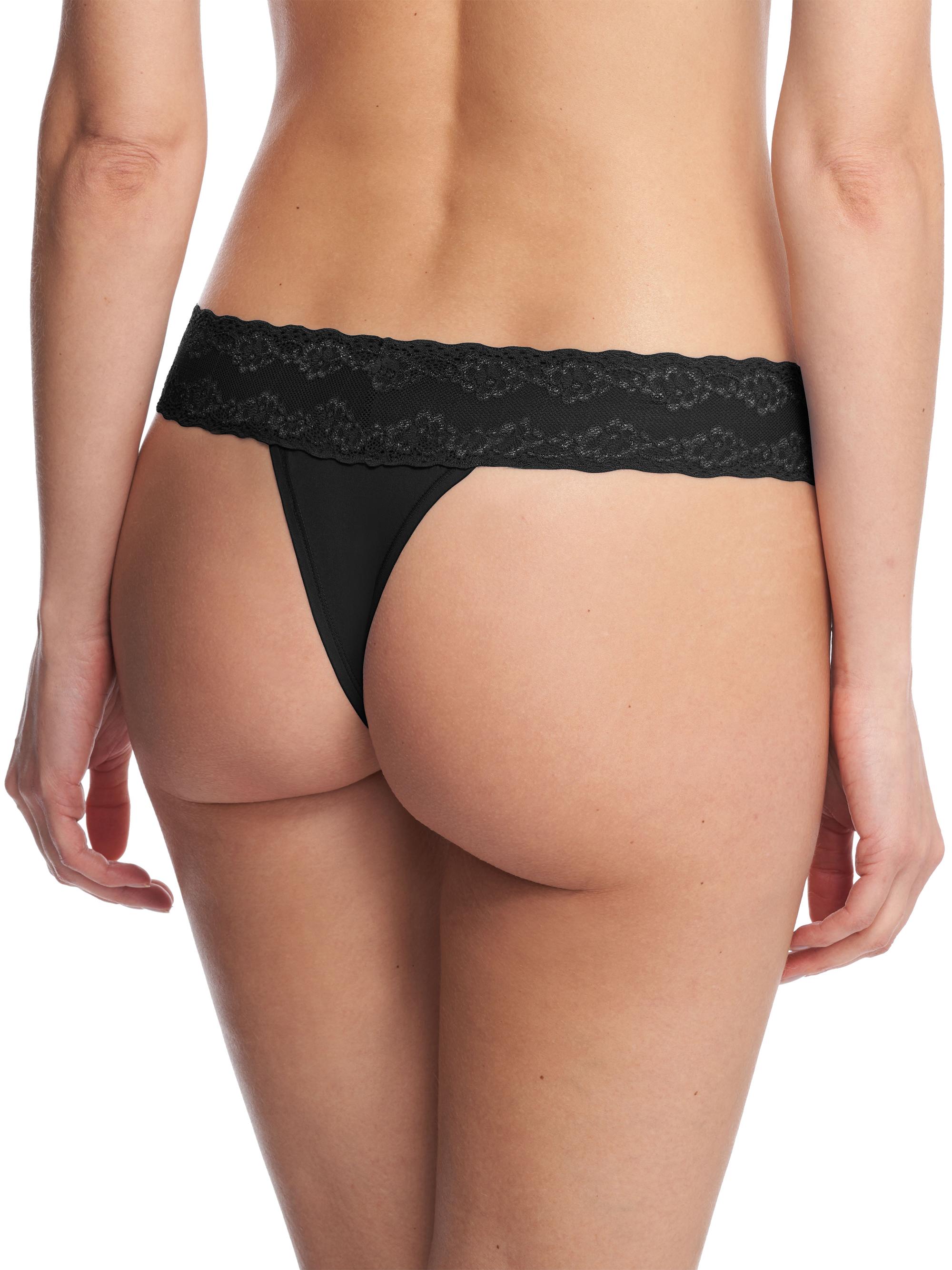 Natori Women's Bliss Perfection One Size Thong 3-Pack - Black | Thumbnail 4