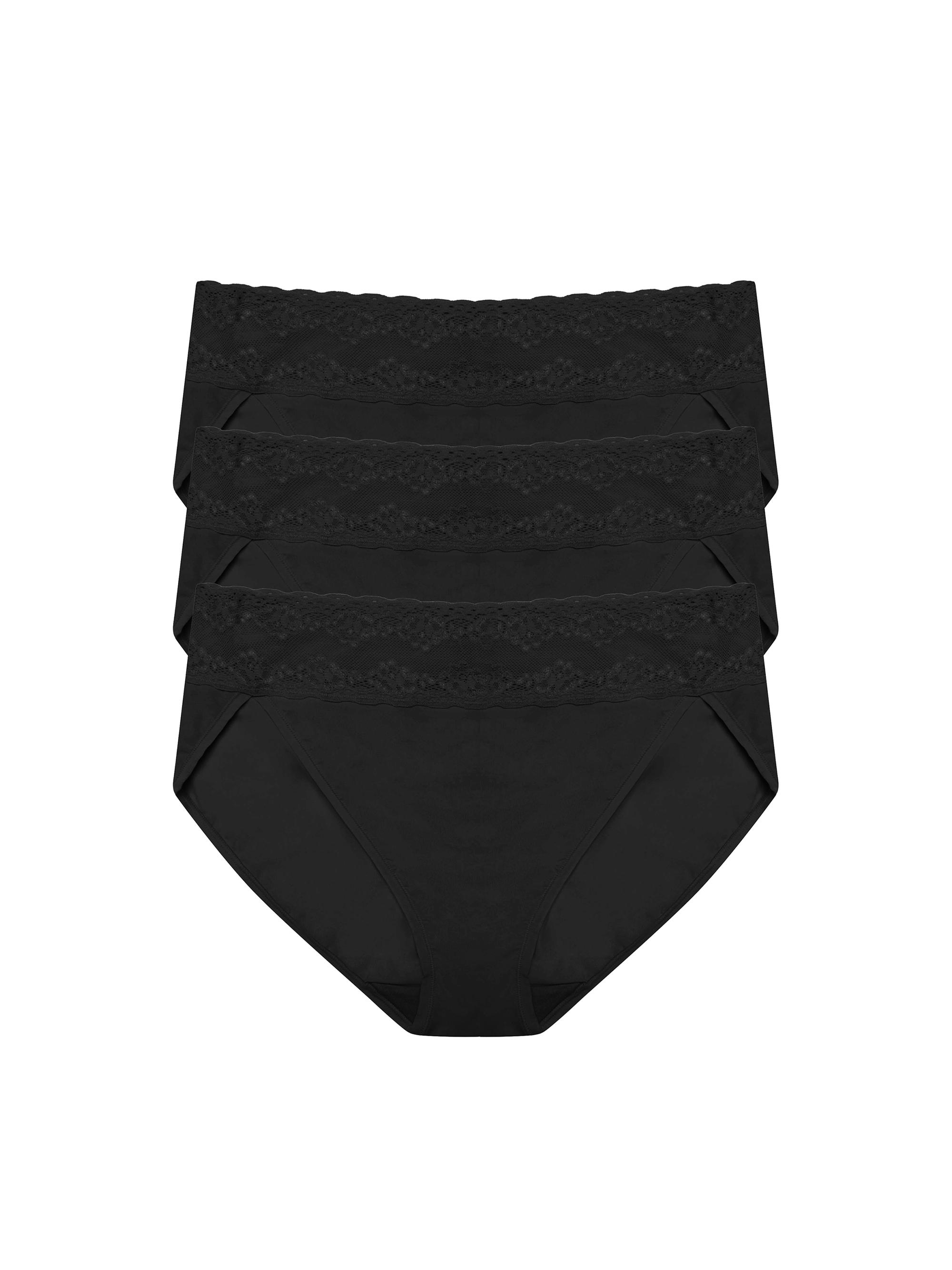 Natori Women's Bliss Perfection One Size French Cut Brief 3-Pack - Black