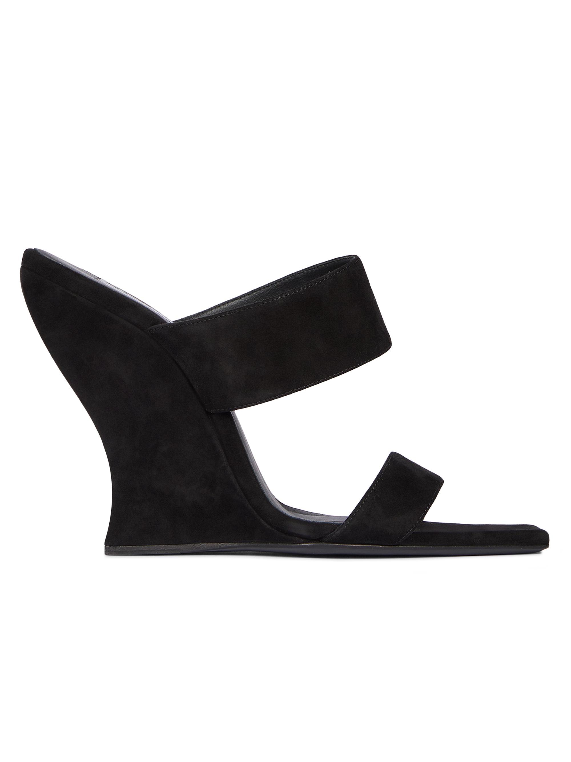 Alaïa Women's 110MM Suede Wedge Mules - Noir