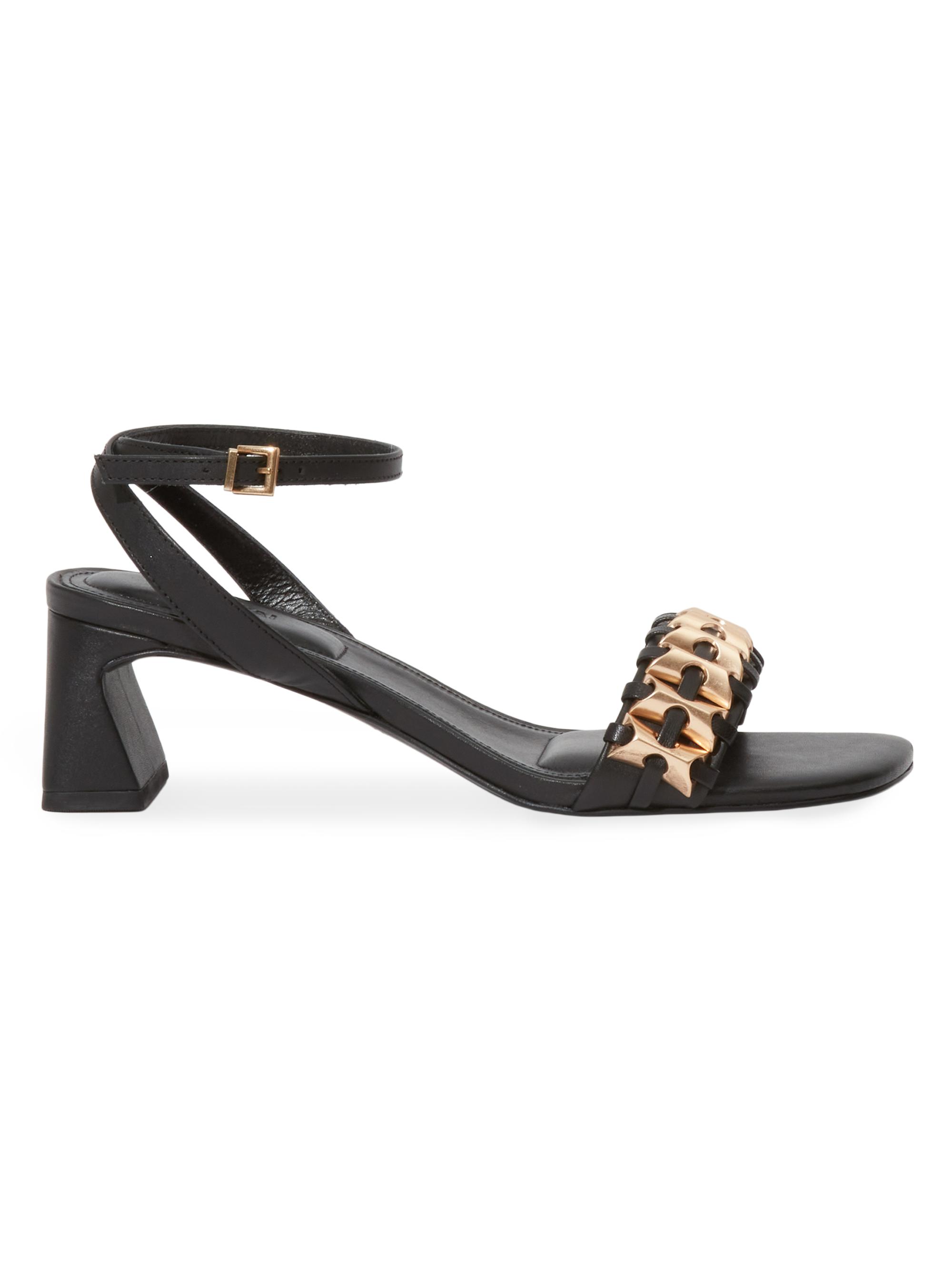 SIMKHAI Women's Faye 50MM Embellished Leather Sandals - Black