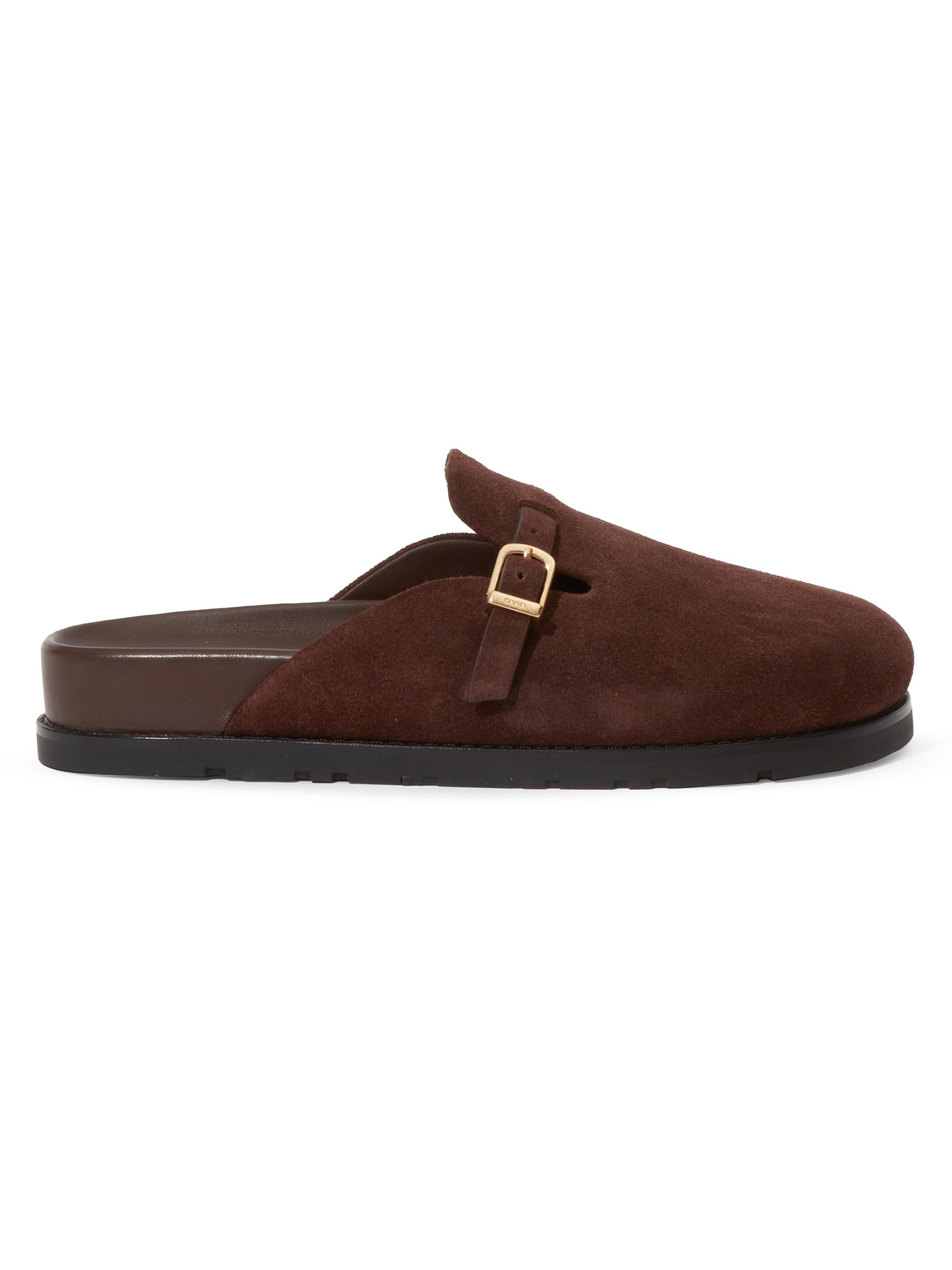 SIMKHAI Women's Adara Buckle Suede Slippers - Cacao