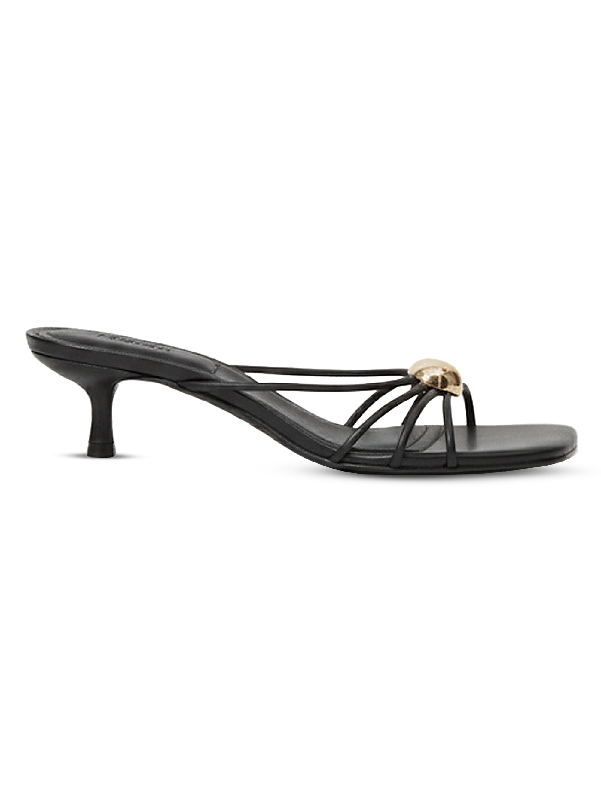 SIMKHAI Women's Amaya 45MM Strappy Leather Slip-On Sandals - Black