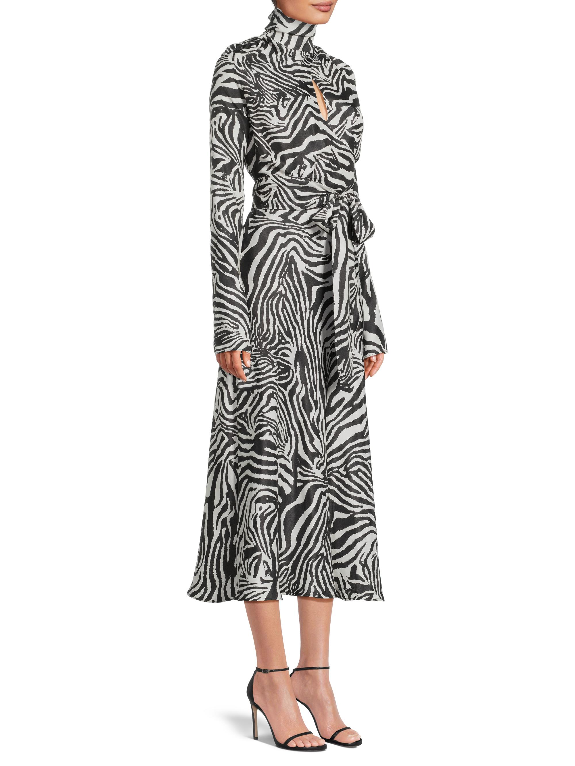 Undra Celeste Women's Joi Zebra-Print Tie-Waist Midi-Dress - Zebra | Thumbnail 4