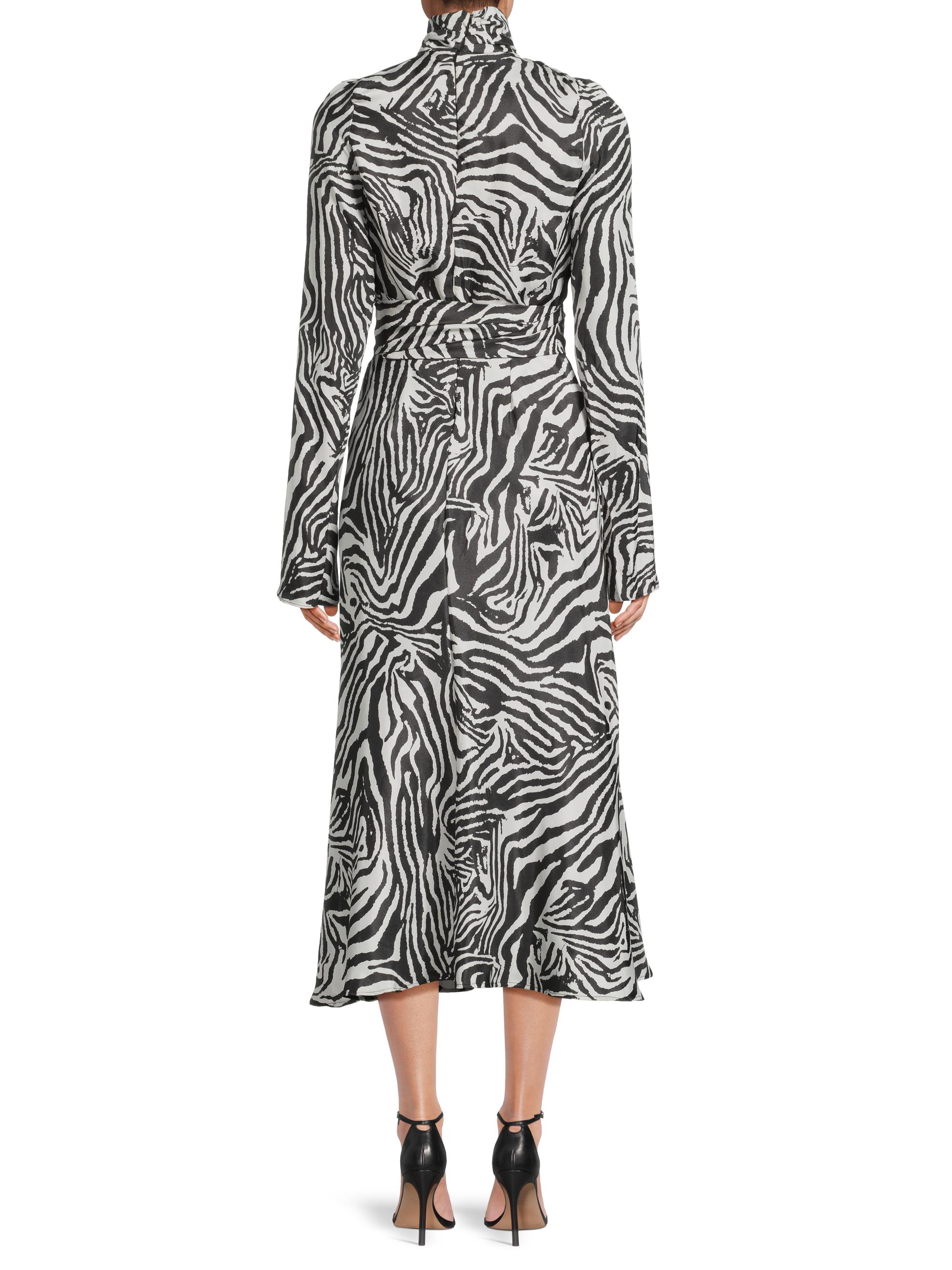 Undra Celeste Women's Joi Zebra-Print Tie-Waist Midi-Dress - Zebra | Thumbnail 5