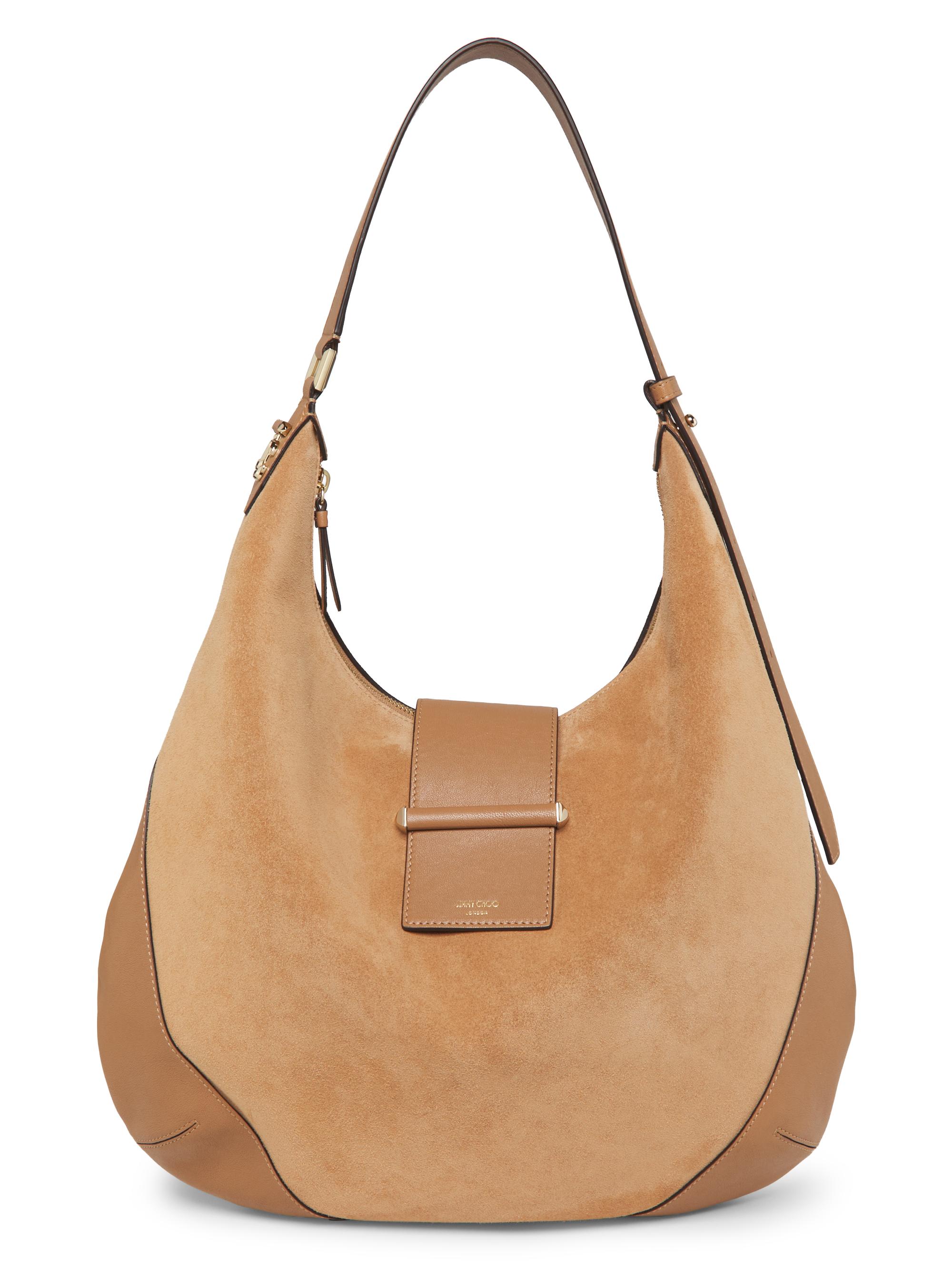 Jimmy Choo Women's  Bar Suede Hobo Bag - Toffee Toffee Shiny Gold