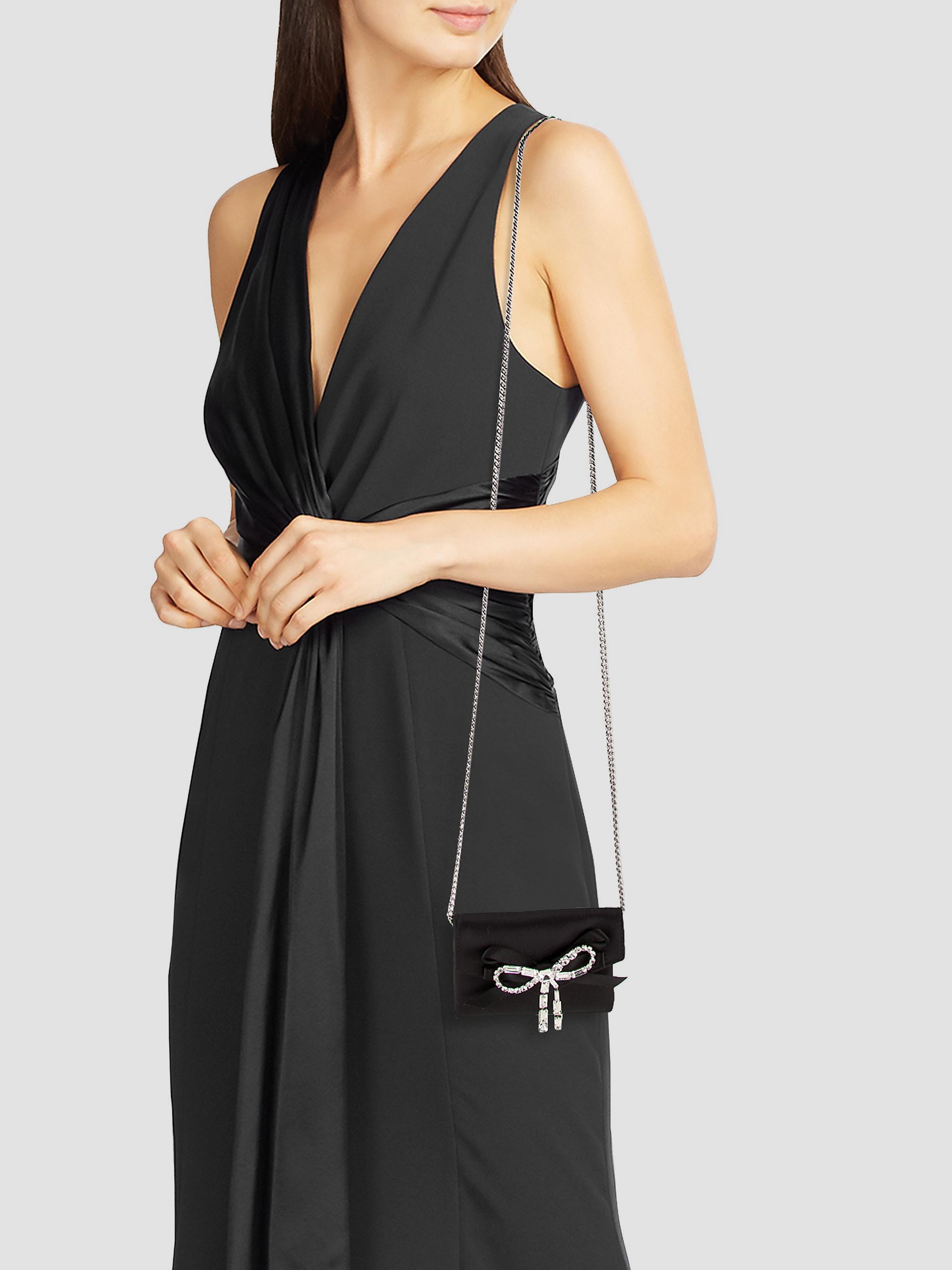 Jimmy Choo Crystal-Bow Satin Card Case | Saks Fifth Avenue