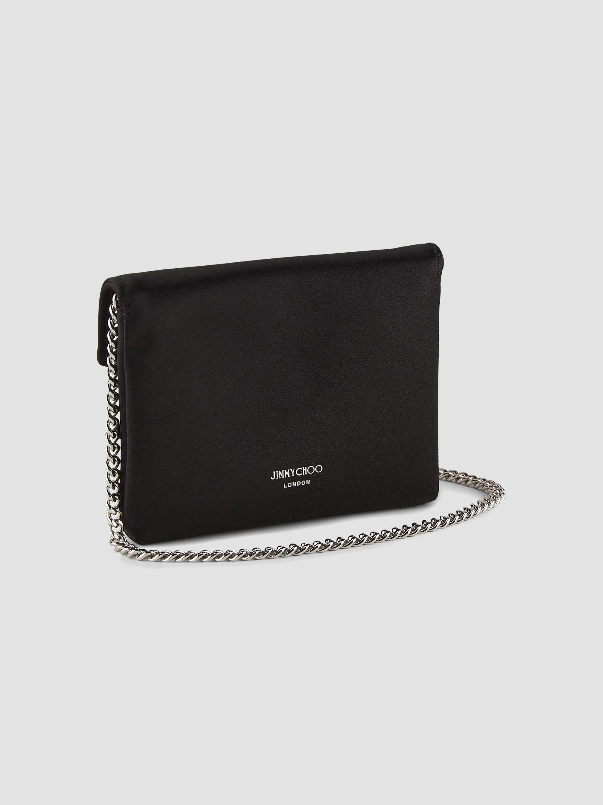 Jimmy Choo Crystal-Bow Satin Card Case | Saks Fifth Avenue
