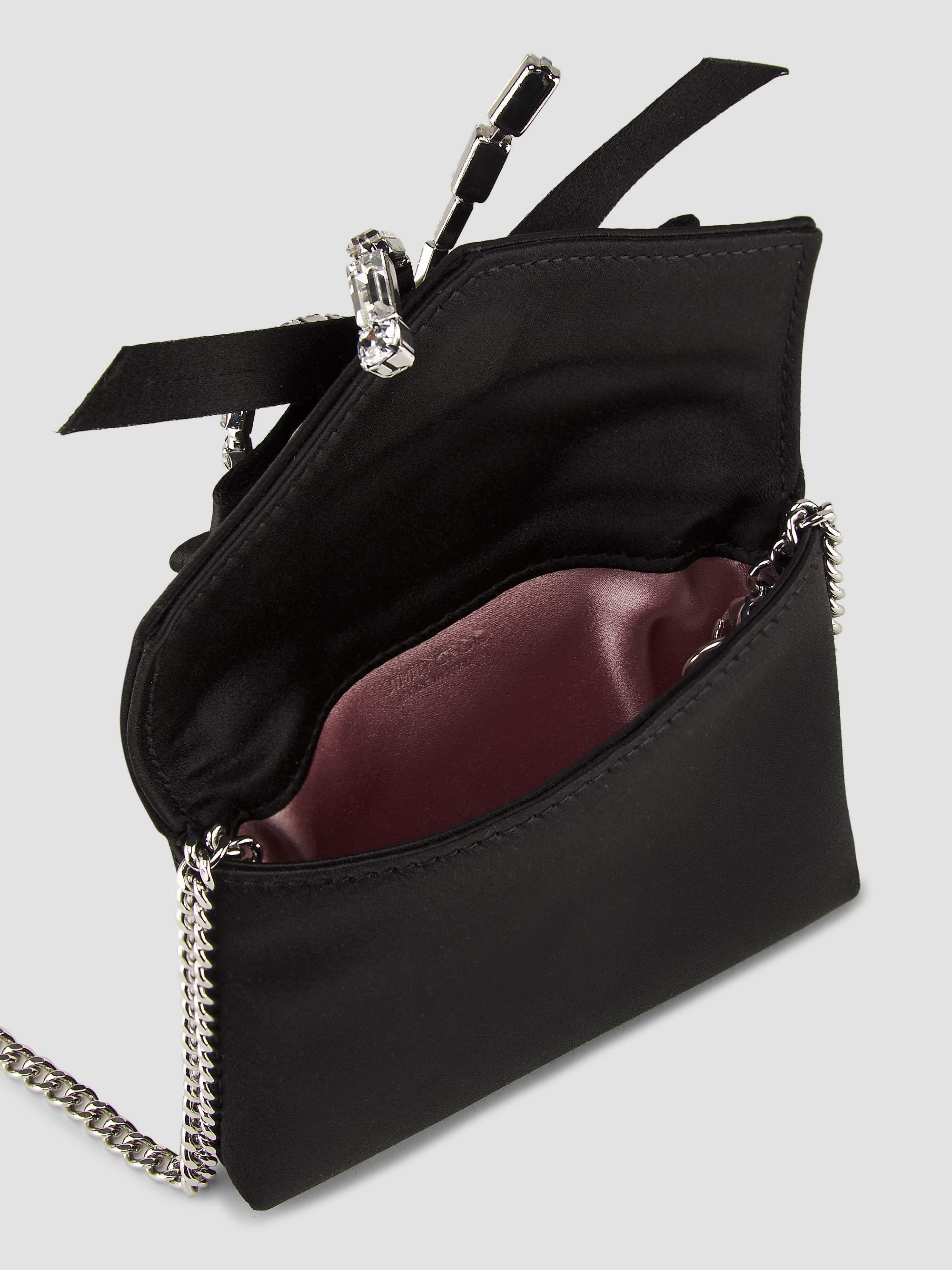 Jimmy Choo Crystal-Bow Satin Card Case | Saks Fifth Avenue