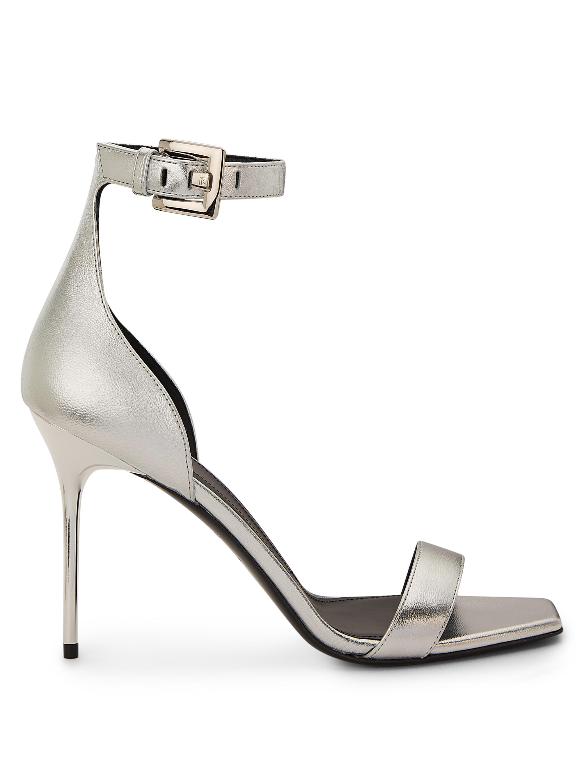 Balmain Women's Anthem 95MM Leather Sandals - Silver