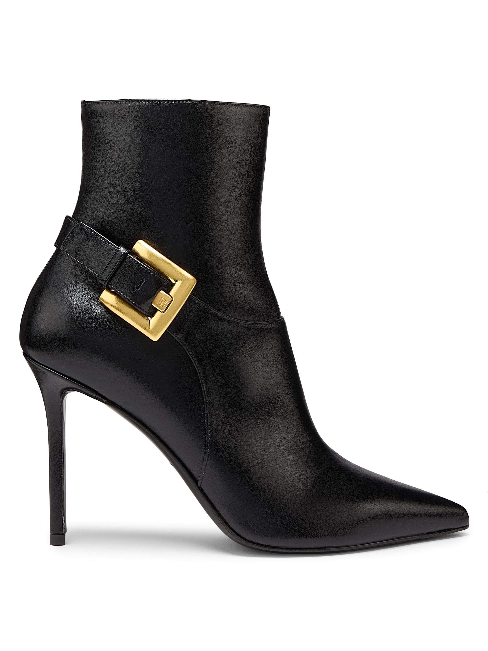 Balmain Women's Anthem 95MM Leather Ankle Boots - Black
