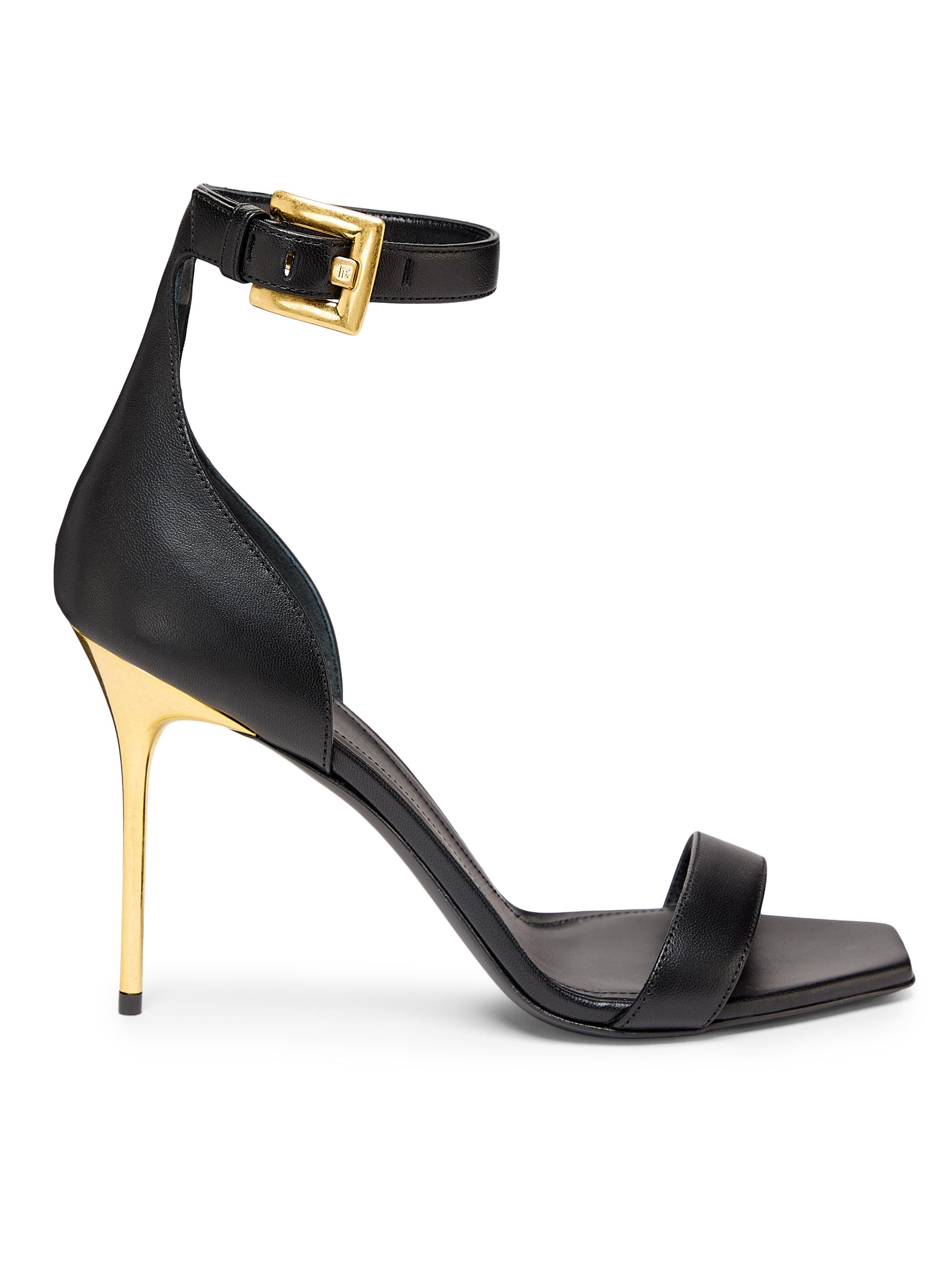 Balmain Women's Anthem 95MM Leather Sandals - Black
