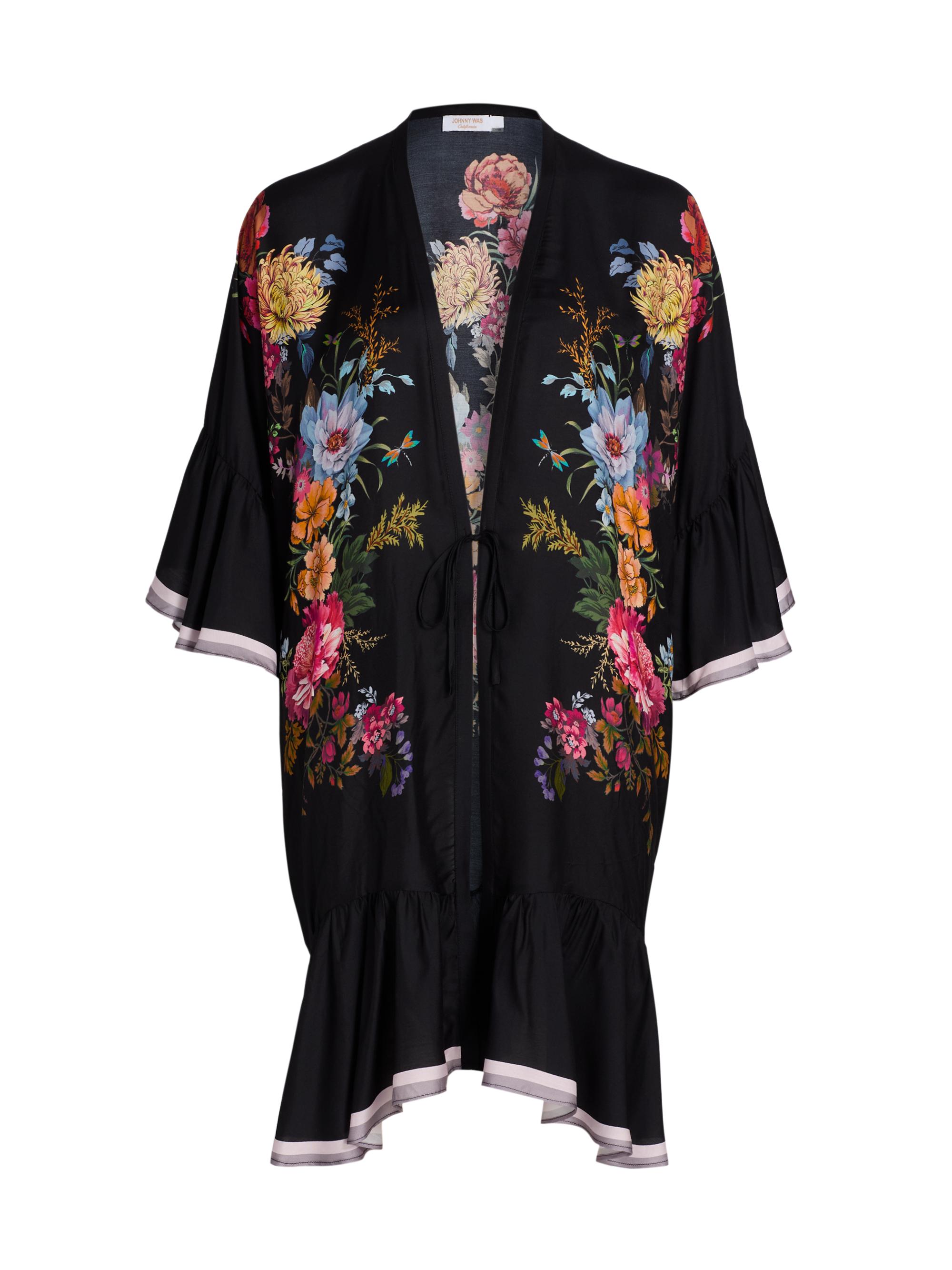 Johnny Was Women's Baccara Silk-Blend Ruffled Caftan - Baccara