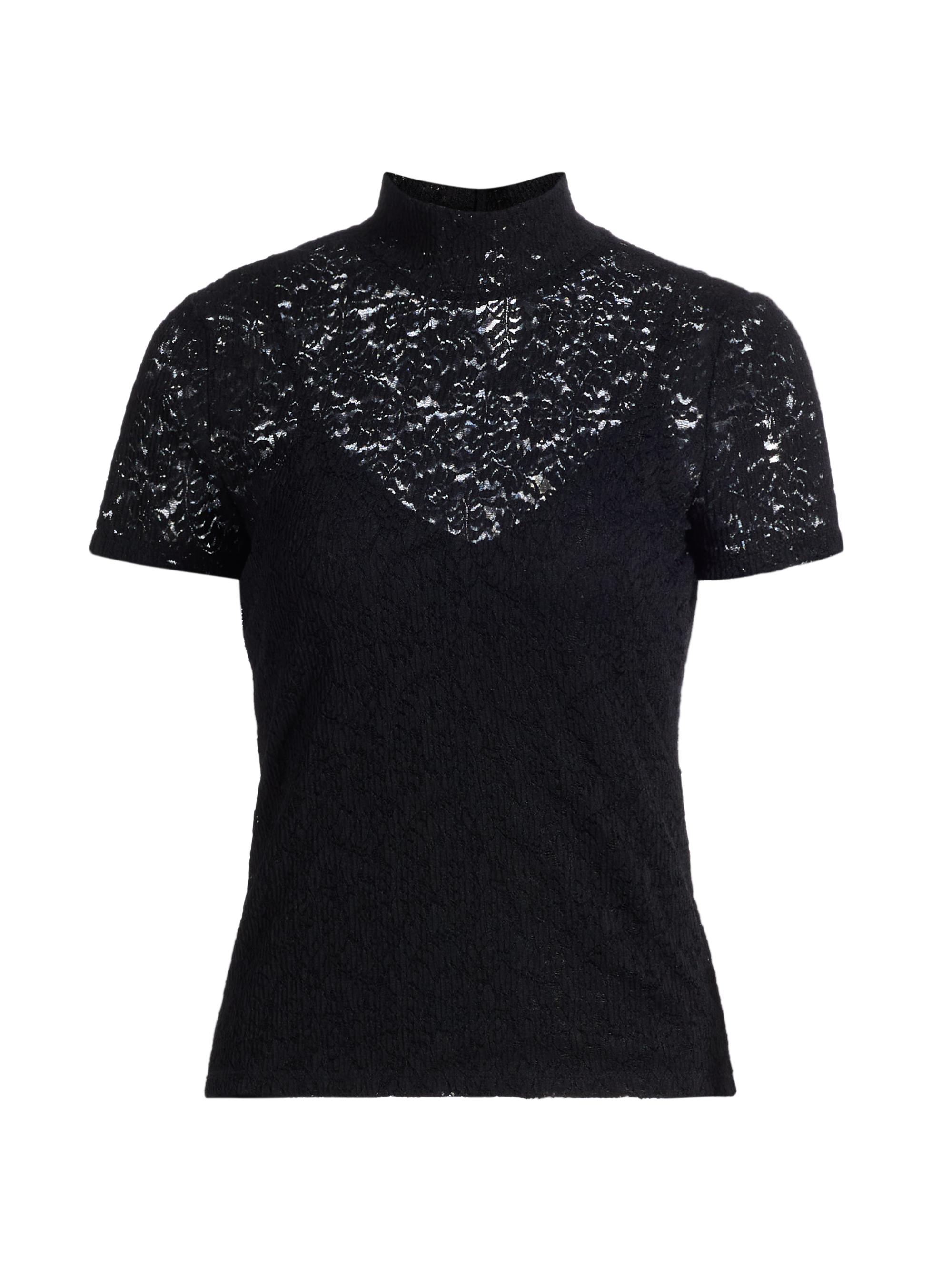 Paige Women's June Knit Lace Shirt - Black