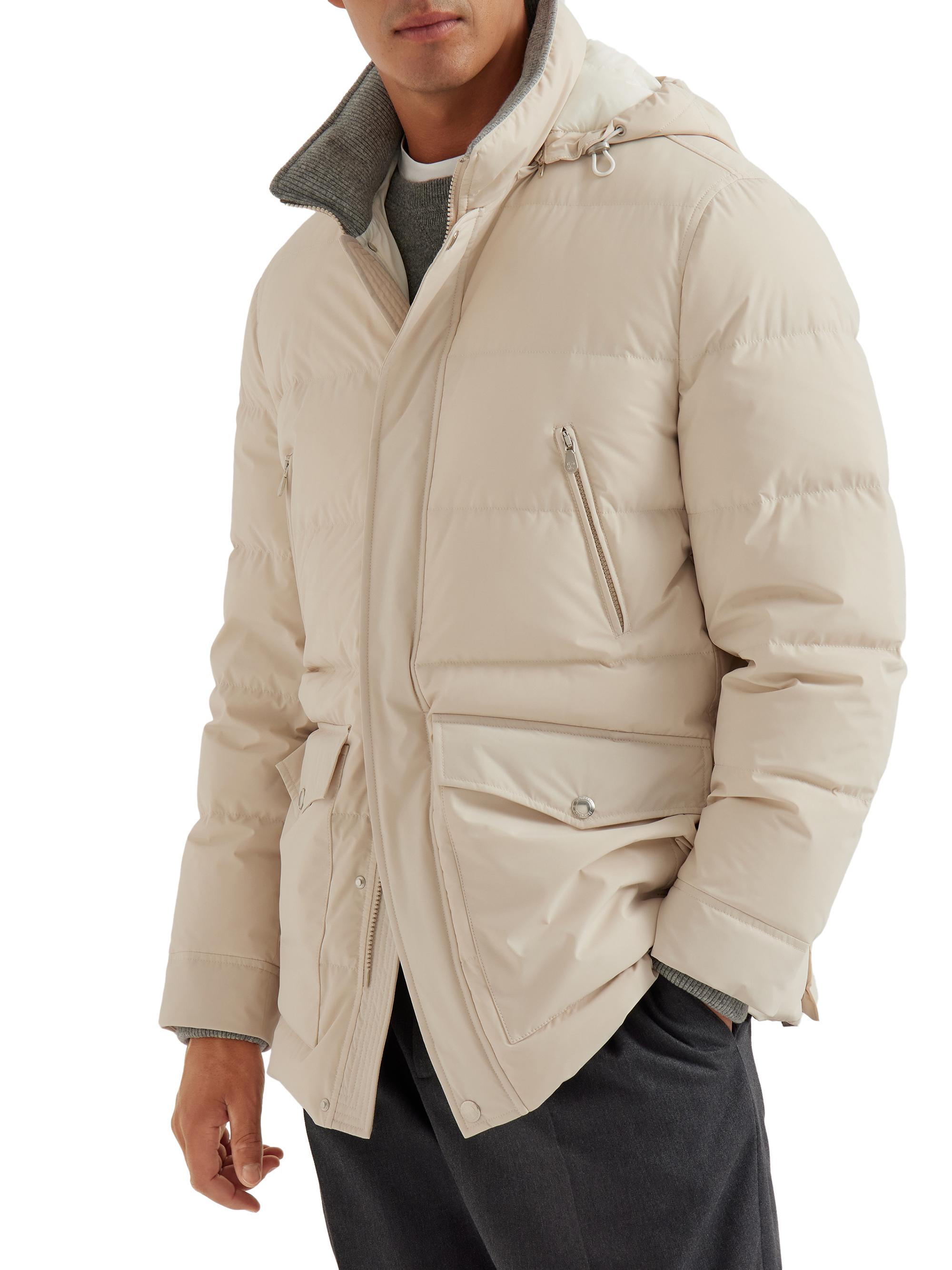 Brunello Cucinelli Bonded Taffeta Down Jacket with Detachable Hood