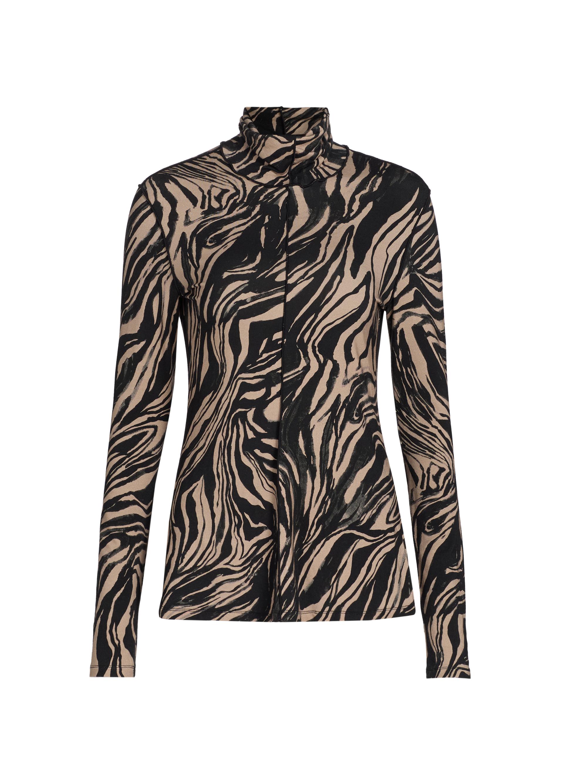 Proenza Schouler White Label Women's Audrey Marble Jersey Top - Fawn Multi