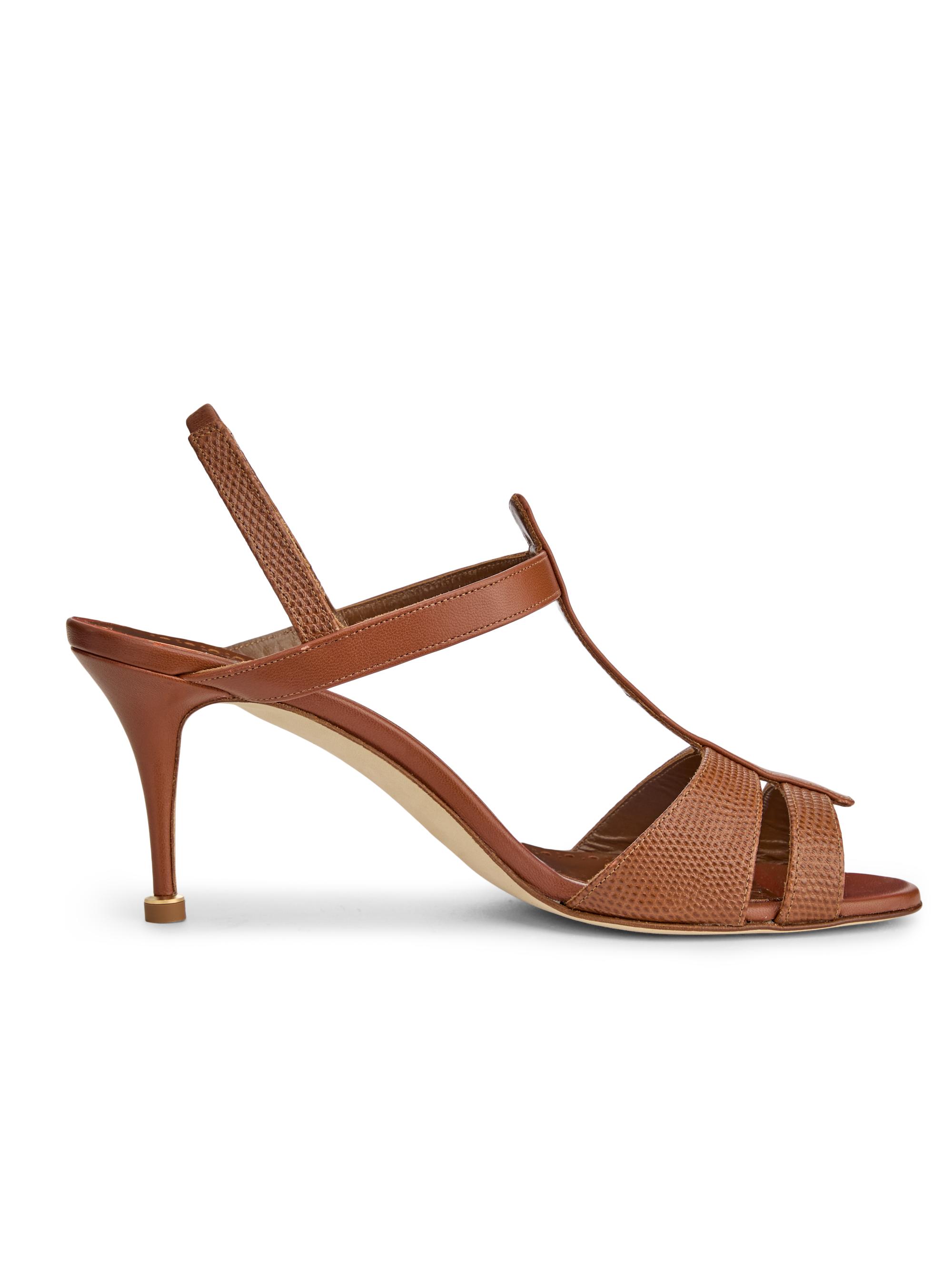 Manolo Blahnik Women's Retauxlo Leather Stiletto Sandals - Medium Brown