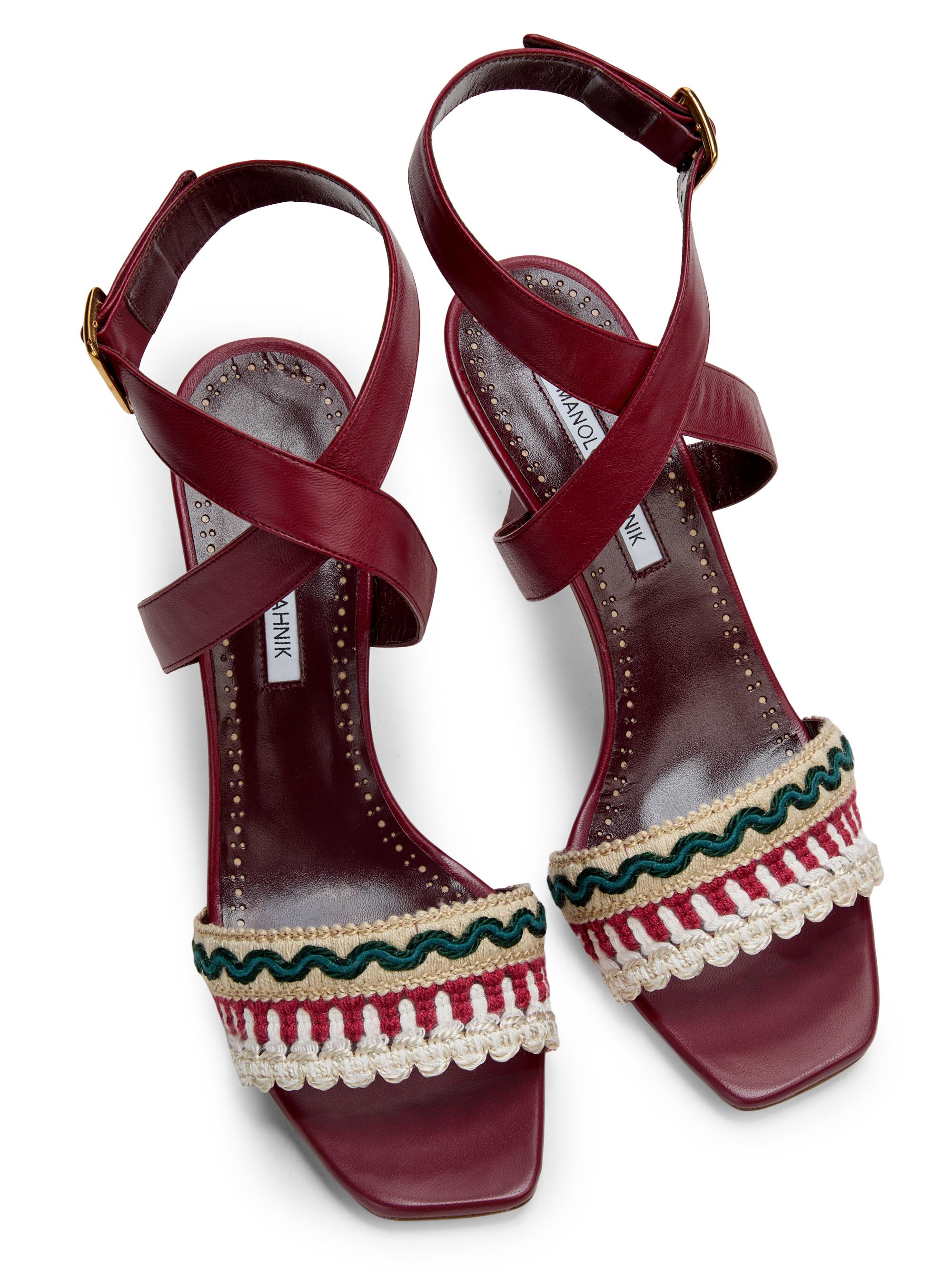 Manolo Blahnik Mabeco Leather Sandals | Saks Fifth Avenue