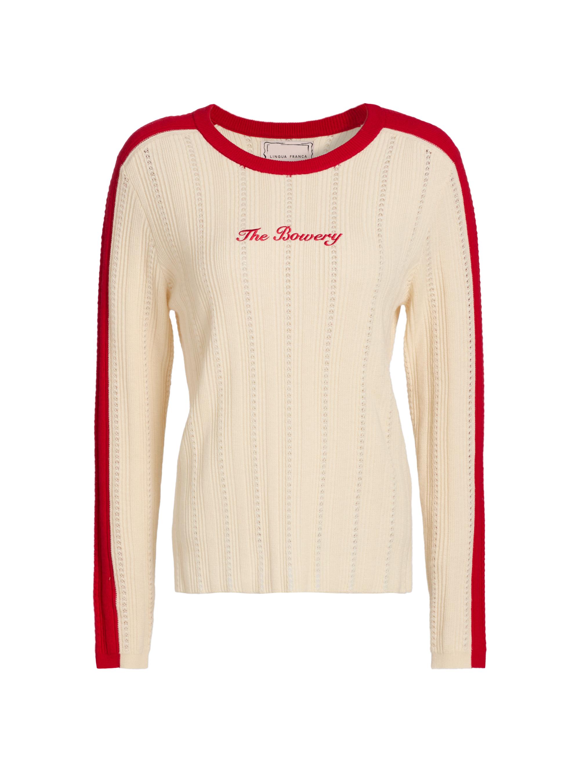 Lingua Franca Women's Bowery Pointelle Sweater - Cream | Thumbnail 8