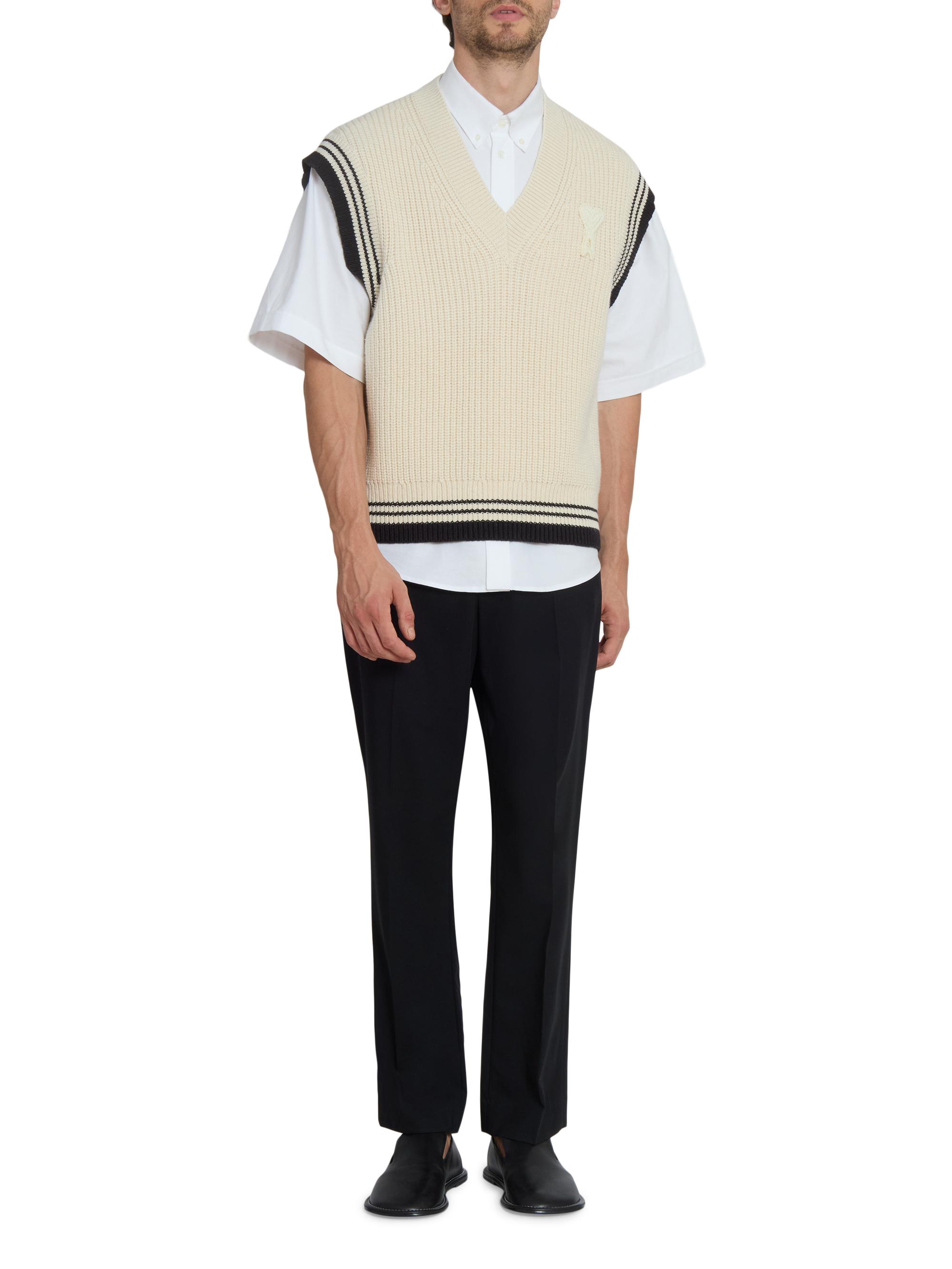 AMI Paris Logo Wool-Cotton Sweater Vest | Saks Fifth Avenue