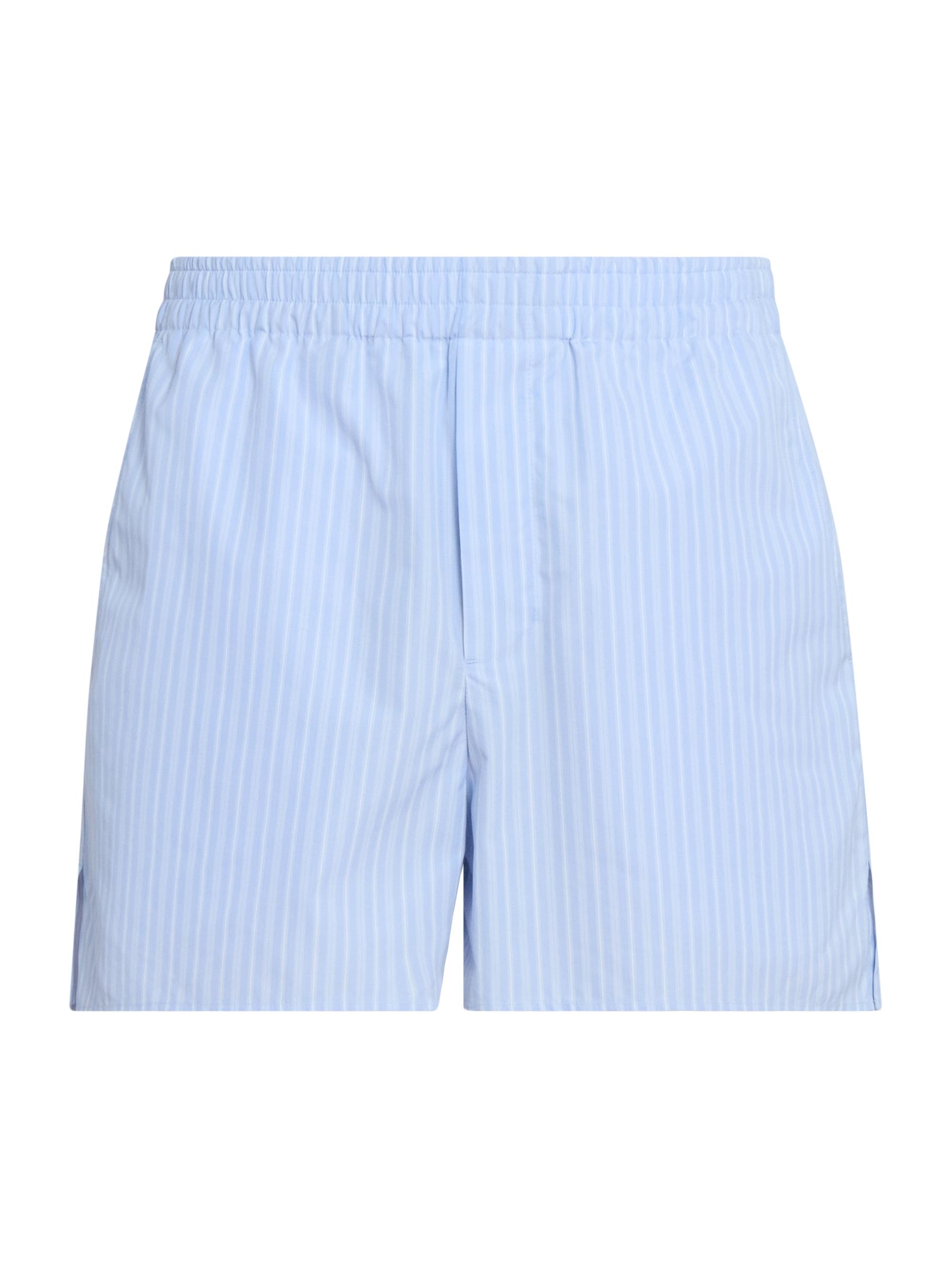 AMI Paris Men's Striped Cotton Shorts - Bleu Cachemire Blanc