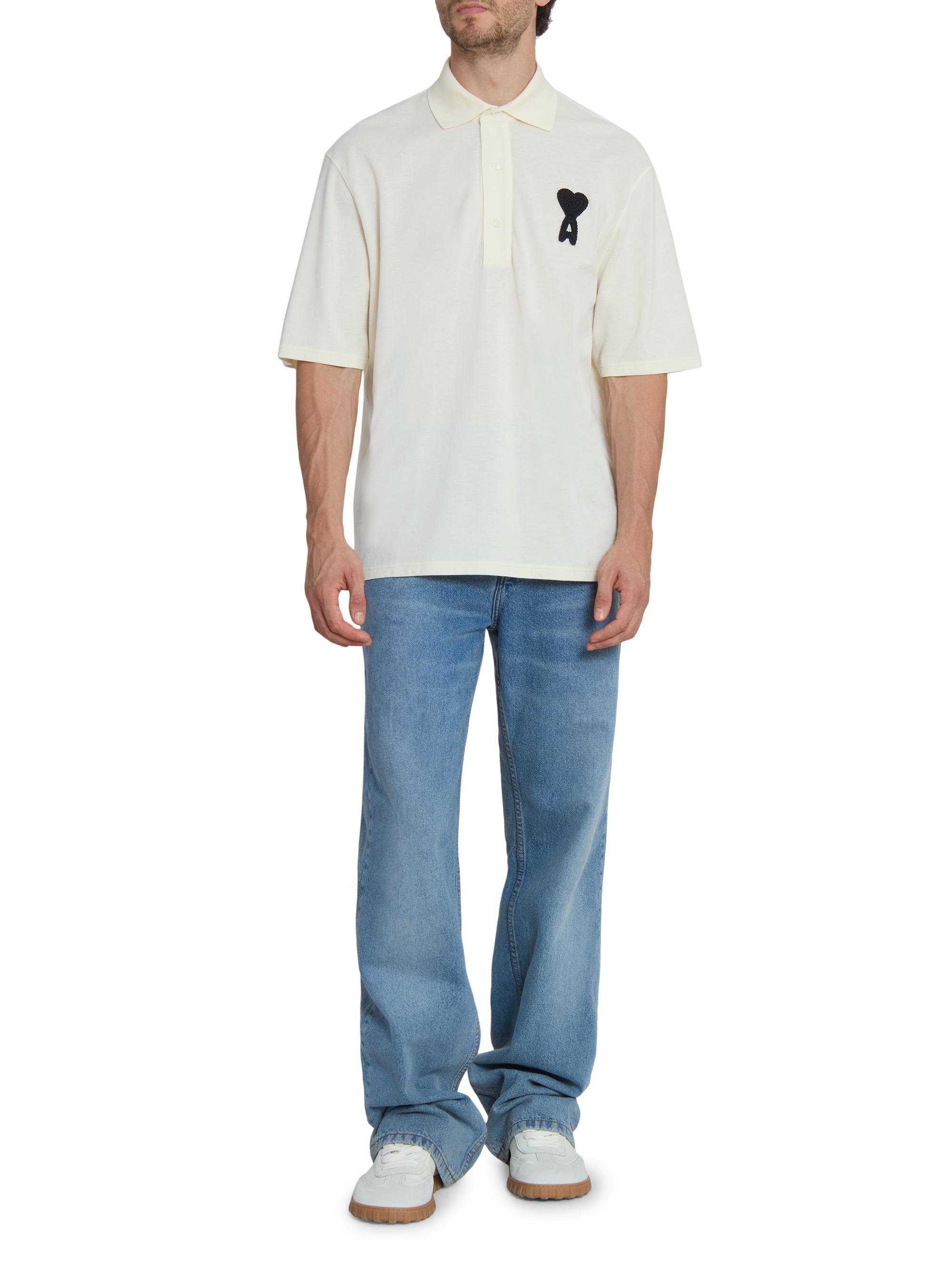 AMI Paris Ami de Coeur Relaxed Polo Shirt | Saks Fifth Avenue