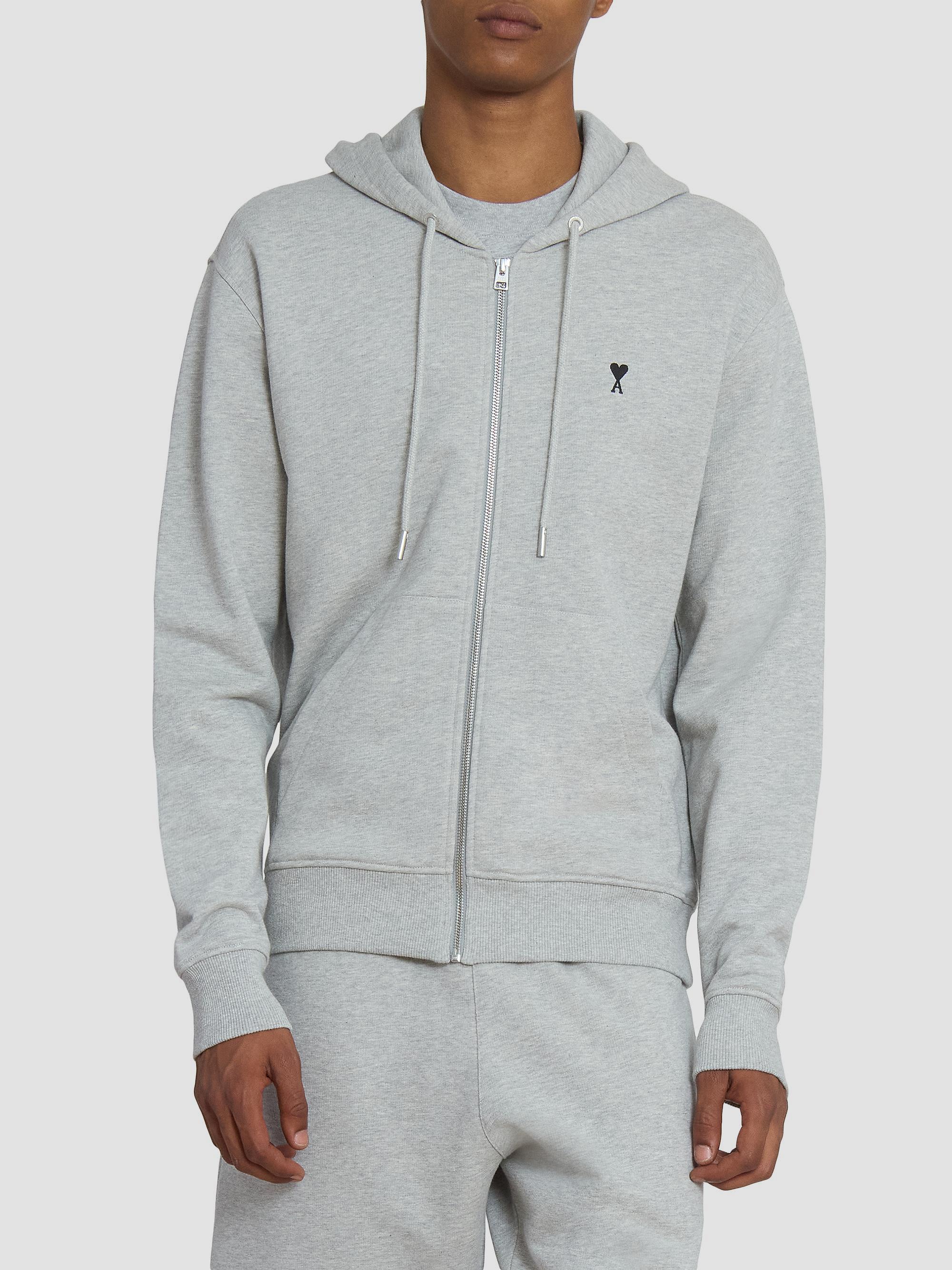 AMI Paris Ami de Coeur Cotton Zip-Front Hoodie | Saks Fifth Avenue