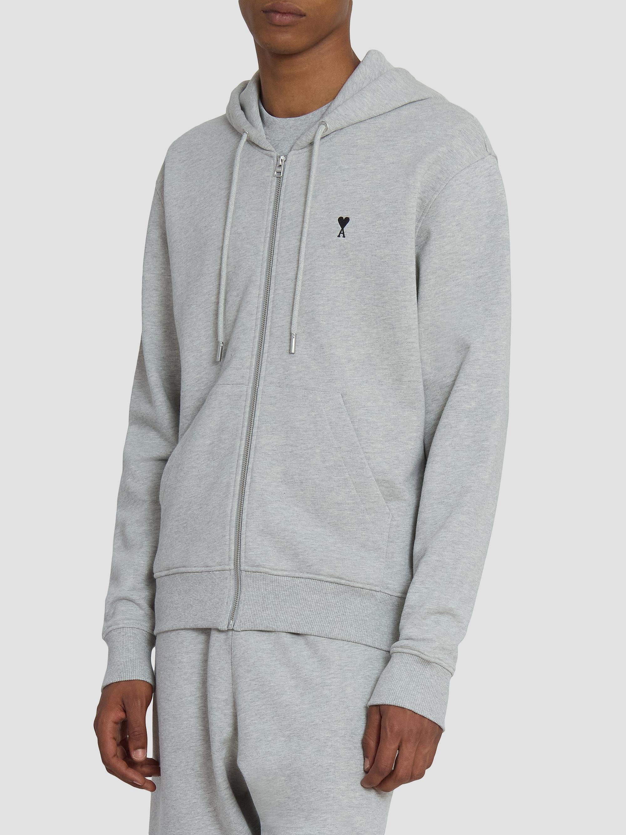 AMI Paris Ami de Coeur Cotton Zip-Front Hoodie | Saks Fifth Avenue