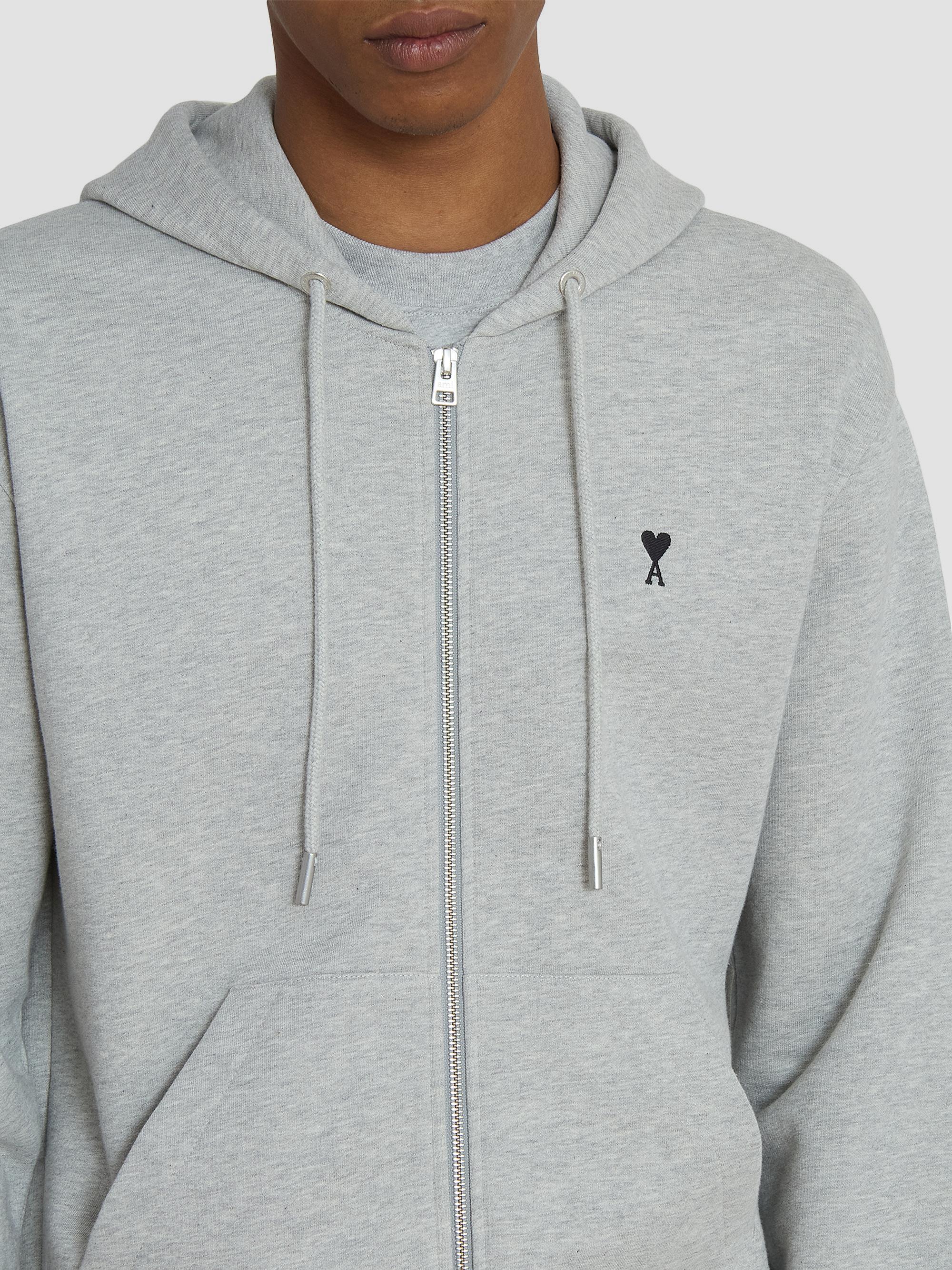 AMI Paris Ami de Coeur Cotton Zip-Front Hoodie | Saks Fifth Avenue