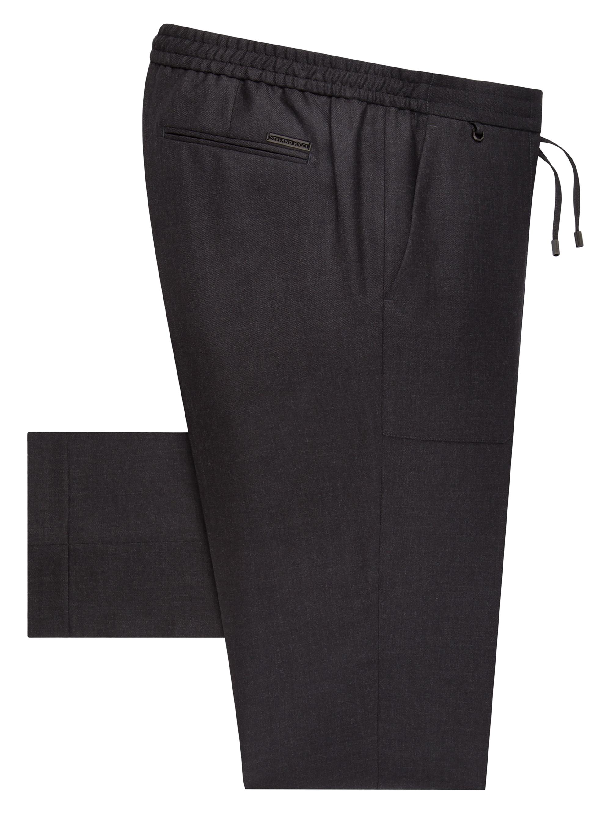 Stefano Ricci Men's Modern Tailored Sport Trousers - Black