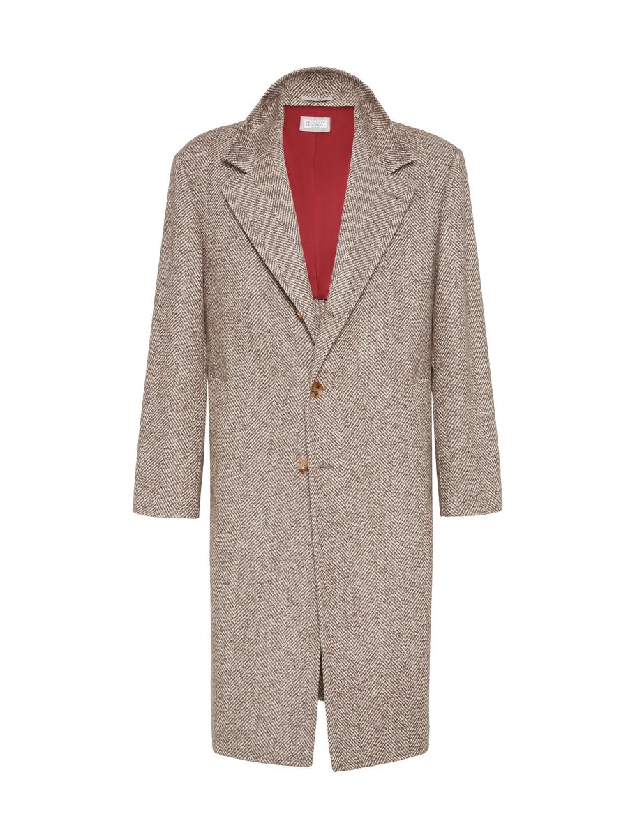 Brunello Cucinelli Wool and Alpaca Chevron Coat | Saks Fifth Avenue