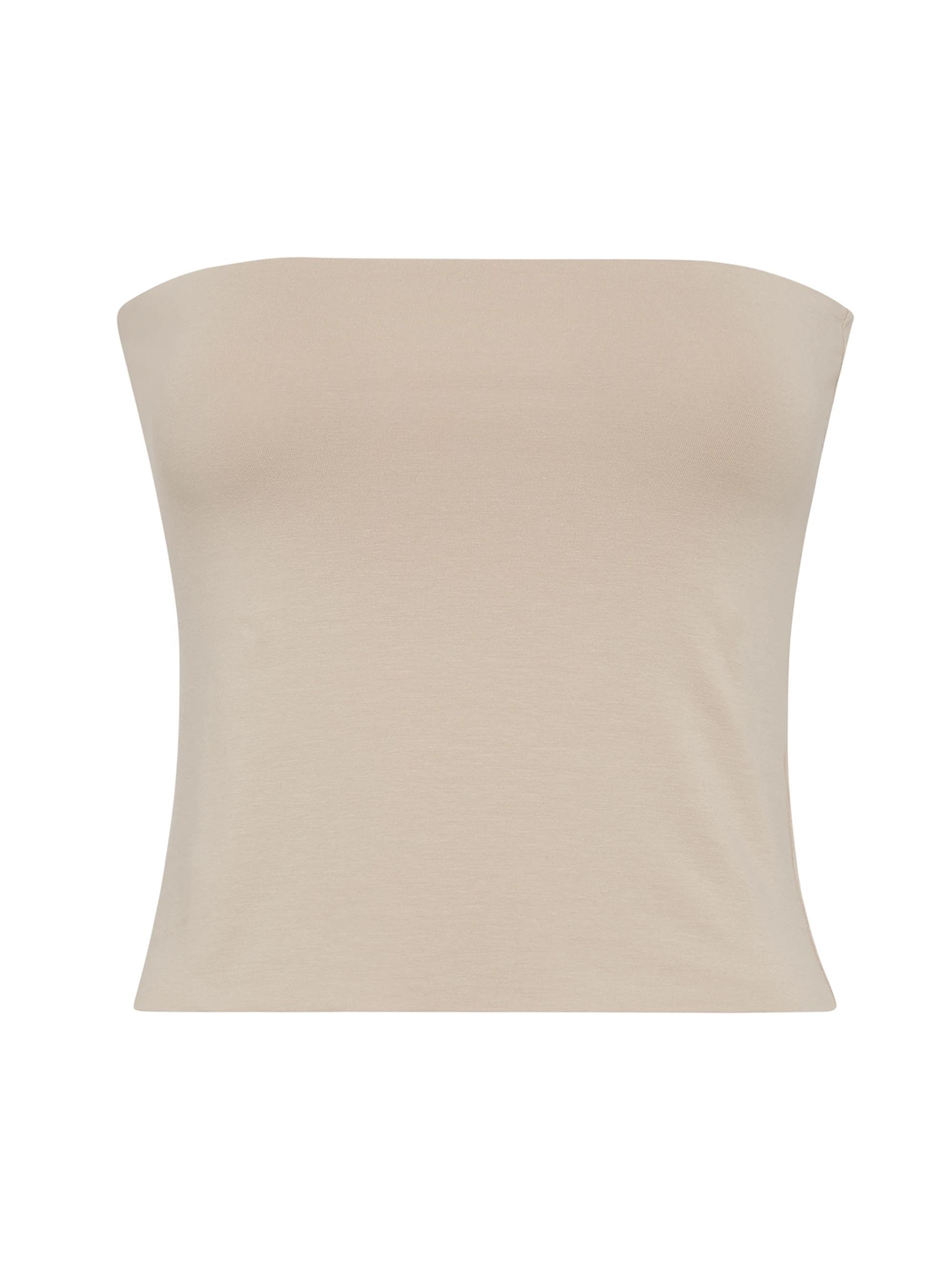 Brunello Cucinelli Women's Stretch Cotton Jersey Bandeau Top - Beige