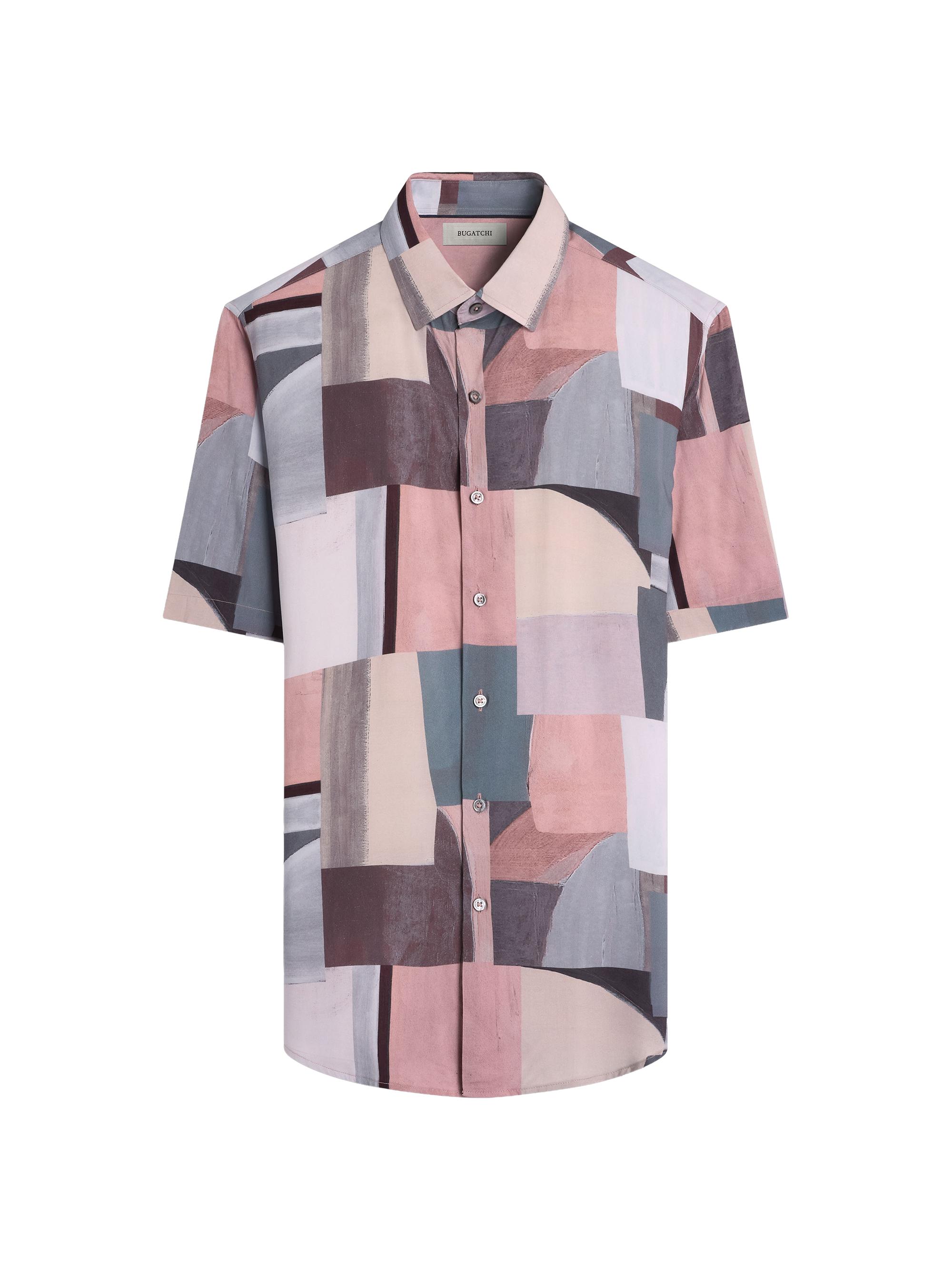 Bugatchi Men's Orson Abstract-Print Button-Front Shirt - Dusty Pink