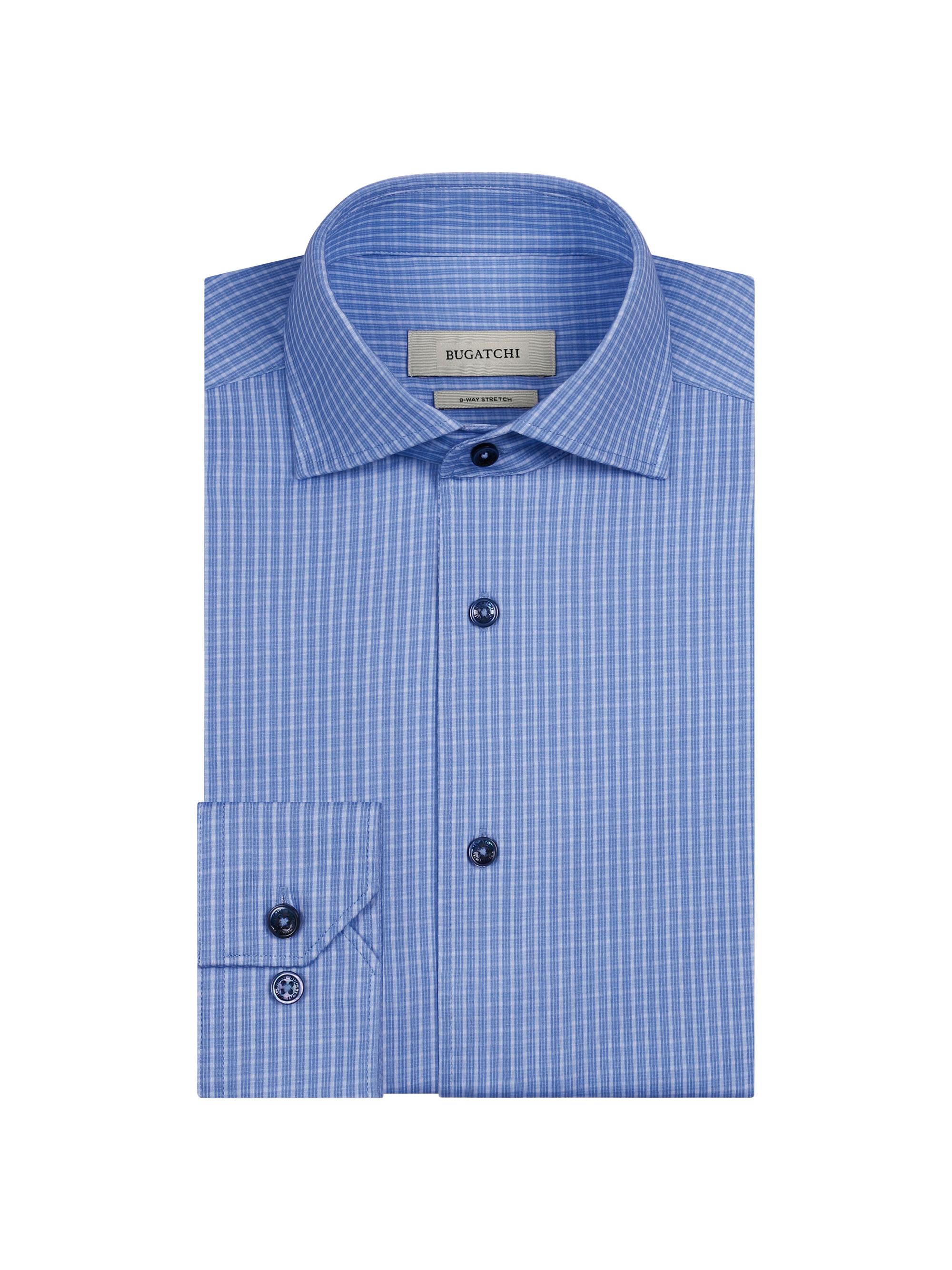 Bugatchi Men's Devon Checked OoohCotton Shirt - Air Blue